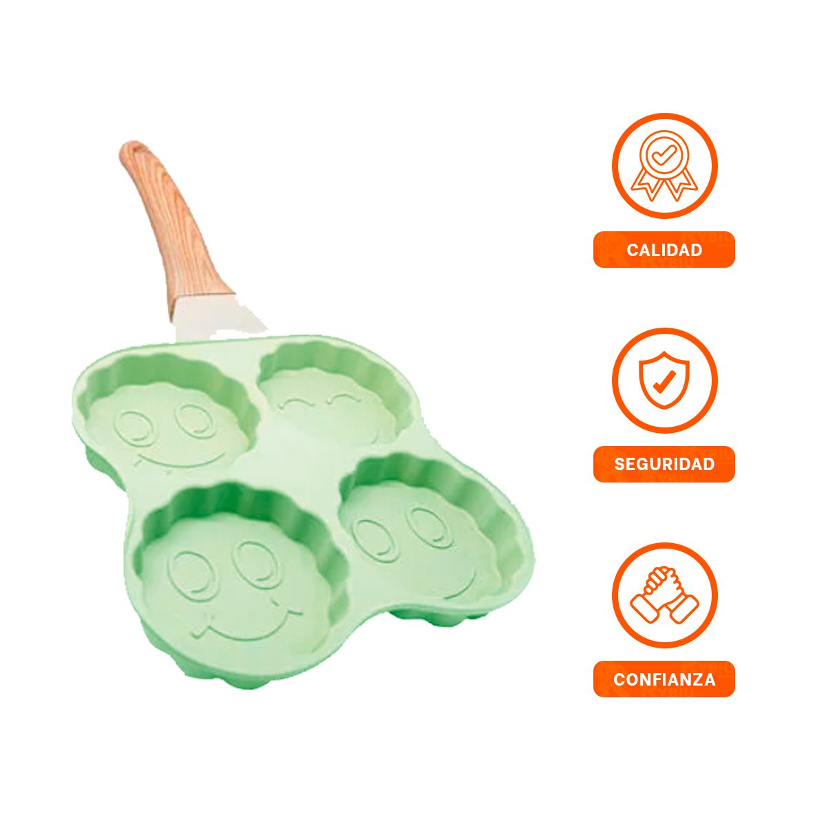 PLACA CREATIVA PARA HUEVOS PANCAKES Y TORTILLAS VERDE - 3