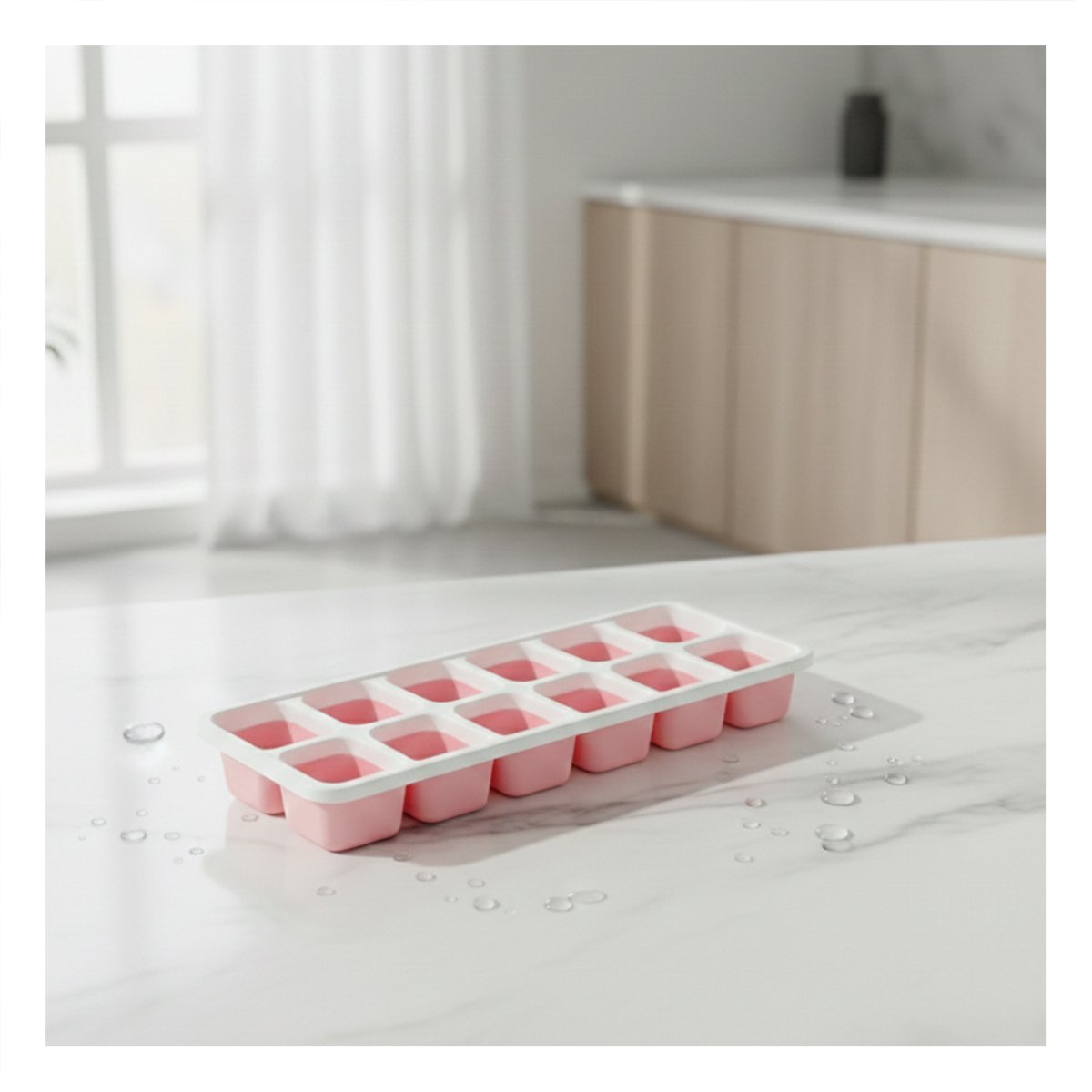 BANDEJA DE HIELO DE MODELO VERSATIL ROSADO 7X2 PARA CUALQUIER BEBIDA - 2