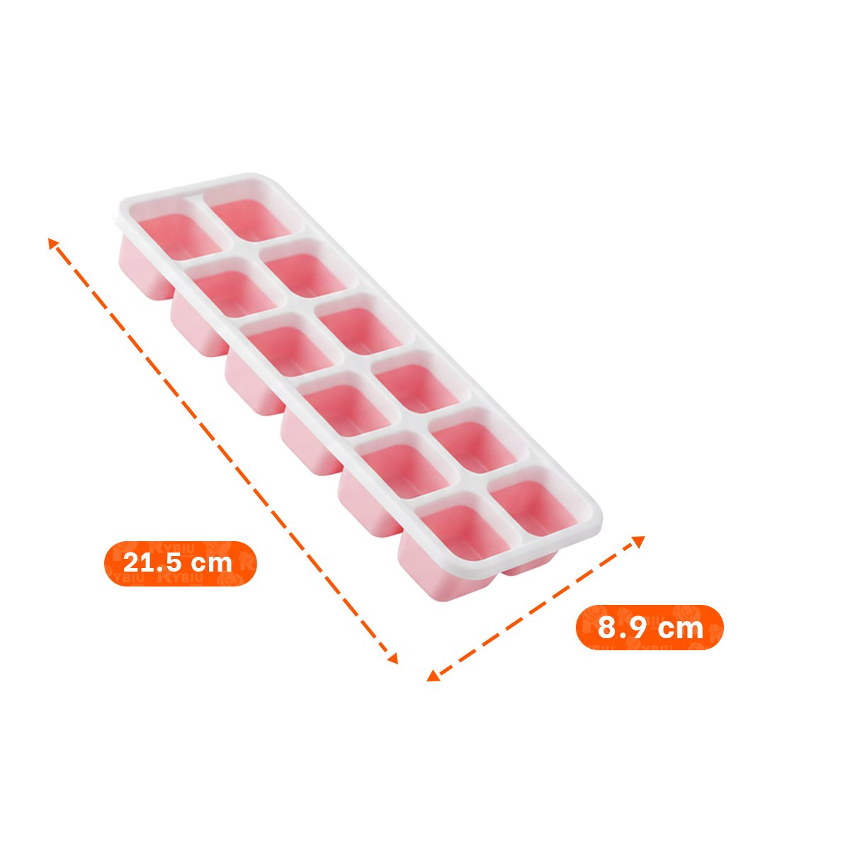 BANDEJA DE HIELO DE MODELO VERSATIL ROSADO 7X2 PARA CUALQUIER BEBIDA - 4