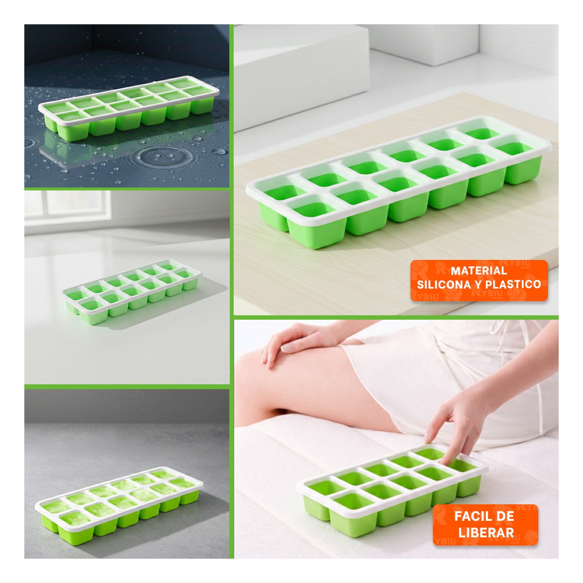 PACK12 ARTICULO CREATIVO PARA CONGELADOR Y COCTELES VERDE Y+PAPEL REGALO - 2