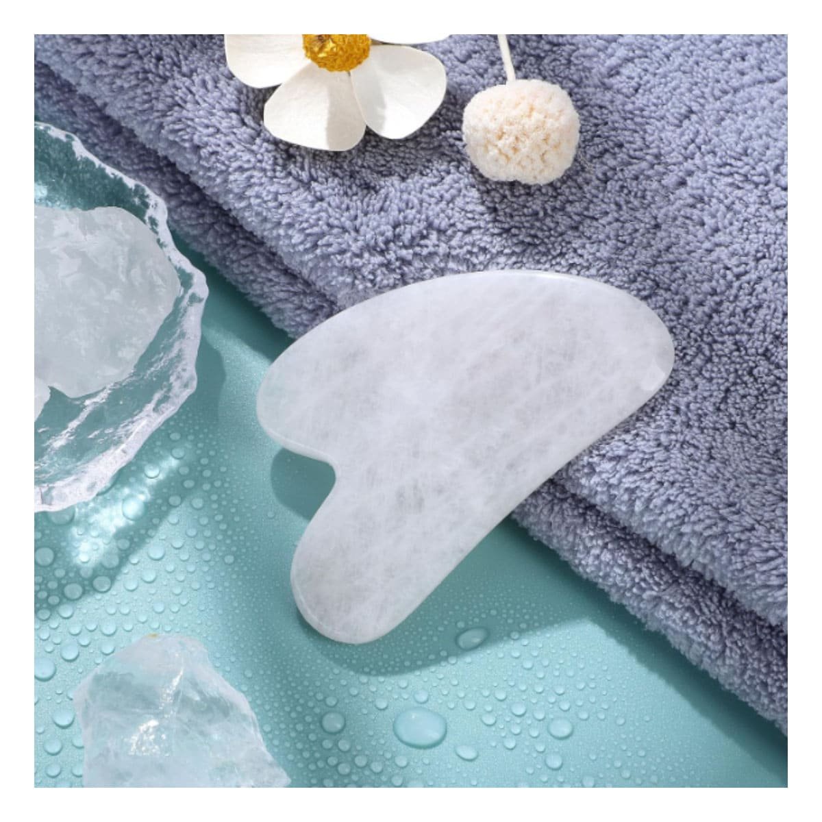 PACK12 TECNICA FACIAL CON GUA SHA DE CUARZO BLANCO Y+PAPEL REGALO - 3
