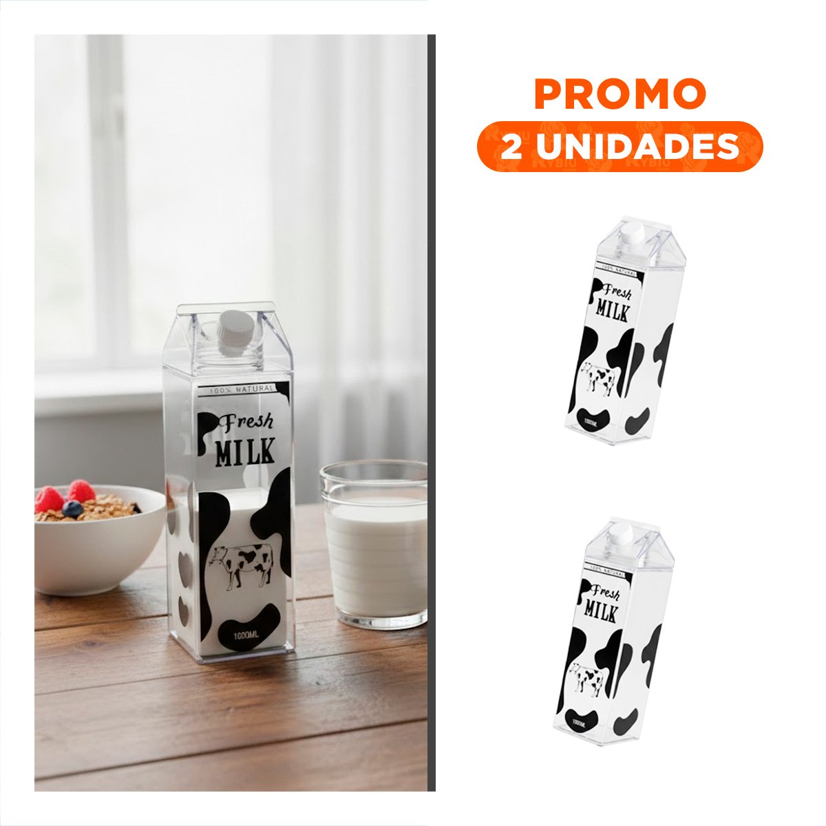 PACK2 JARRA DE LIQUIDOS NEGRO TRANSPARENTE CON BOCA ANCHA PARA SU LAVADO - 1