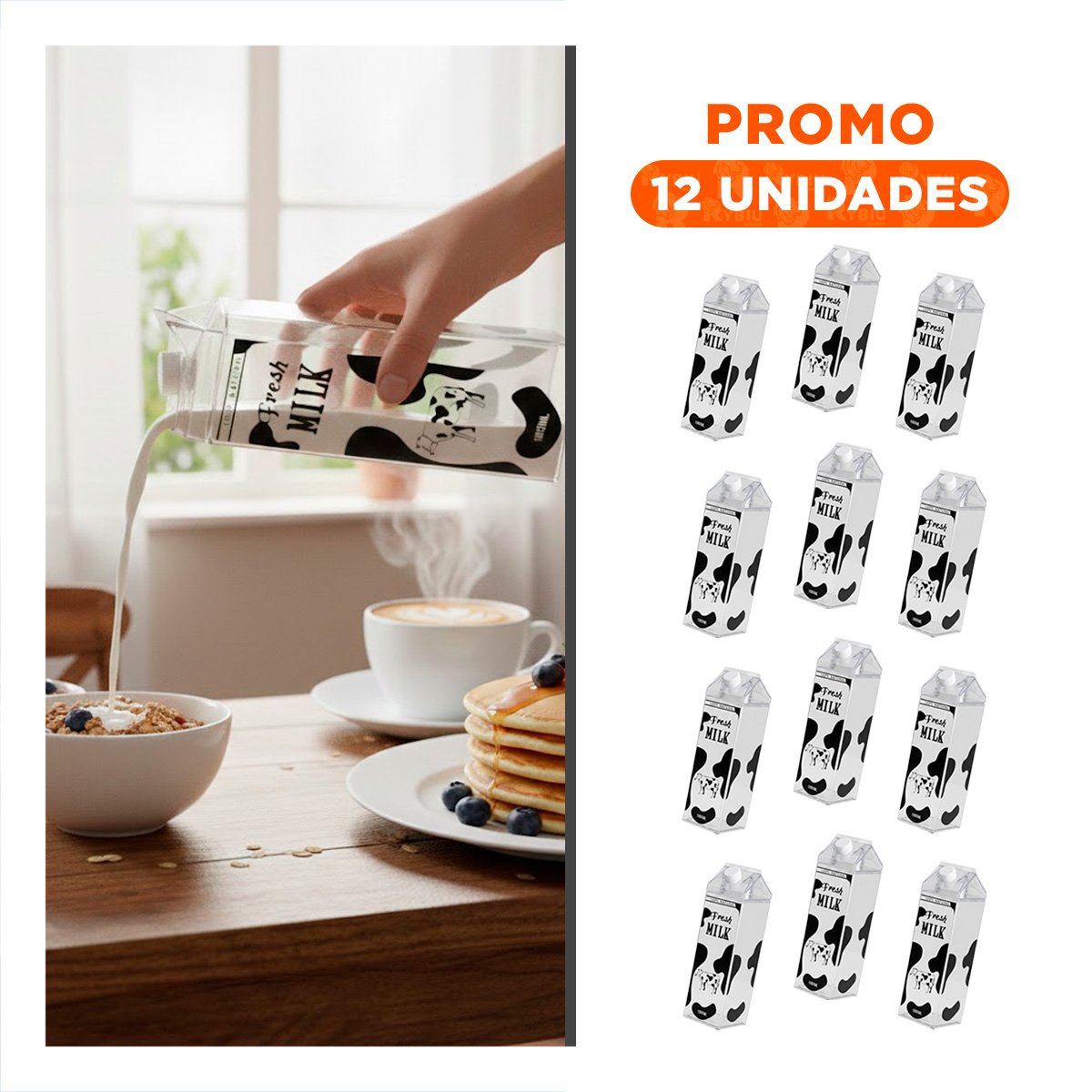 PACK12 RECIPIENTE DE MESA NEGRO TRANSPARENTE PARA UN AMBIENTE DE MUCHA PAZ Y+REGALO STICKER - 1