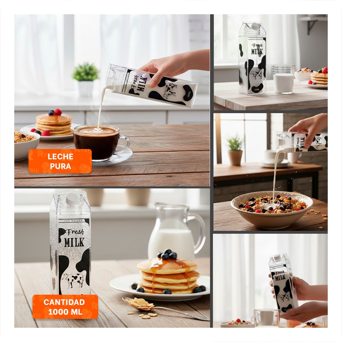 RECIPIENTE DE MESA NEGRO TRANSPARENTE PARA LA COMODIDAD EN SU CENA Y+POST IT - 5
