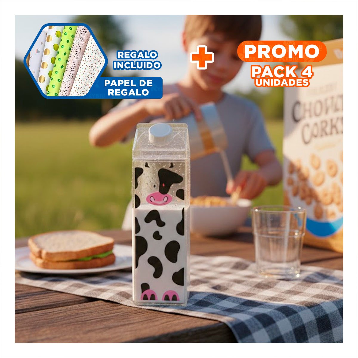 PACK4 JARRA DE LIQUIDOS MANCHAS NEGRAS Y ROSADAS 1L PARA LA ARMONIA DE SUS HIJOS Y+PAPEL REGALO - 1