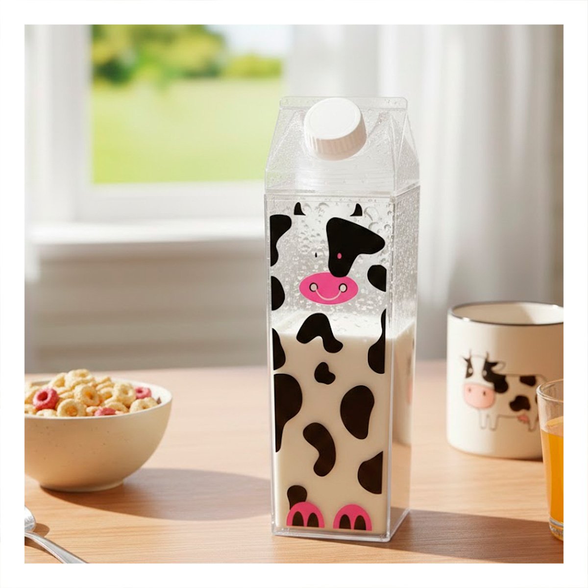 JARRA DE LIQUIDOS MANCHAS NEGRAS Y ROSADAS 1L CON VISIBILIDAD DE SU LLENADO Y+PAPEL REGALO - 3