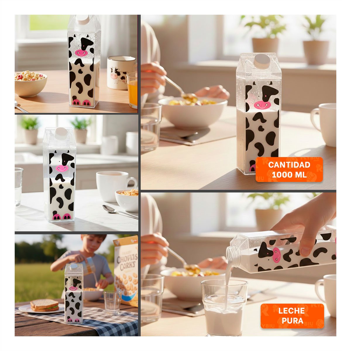 RECIPIENTE DE MESA MANCHAS NEGRAS Y ROSADAS 1L PARA LA COMODIDAD EN SU CENA Y+POST IT - 1