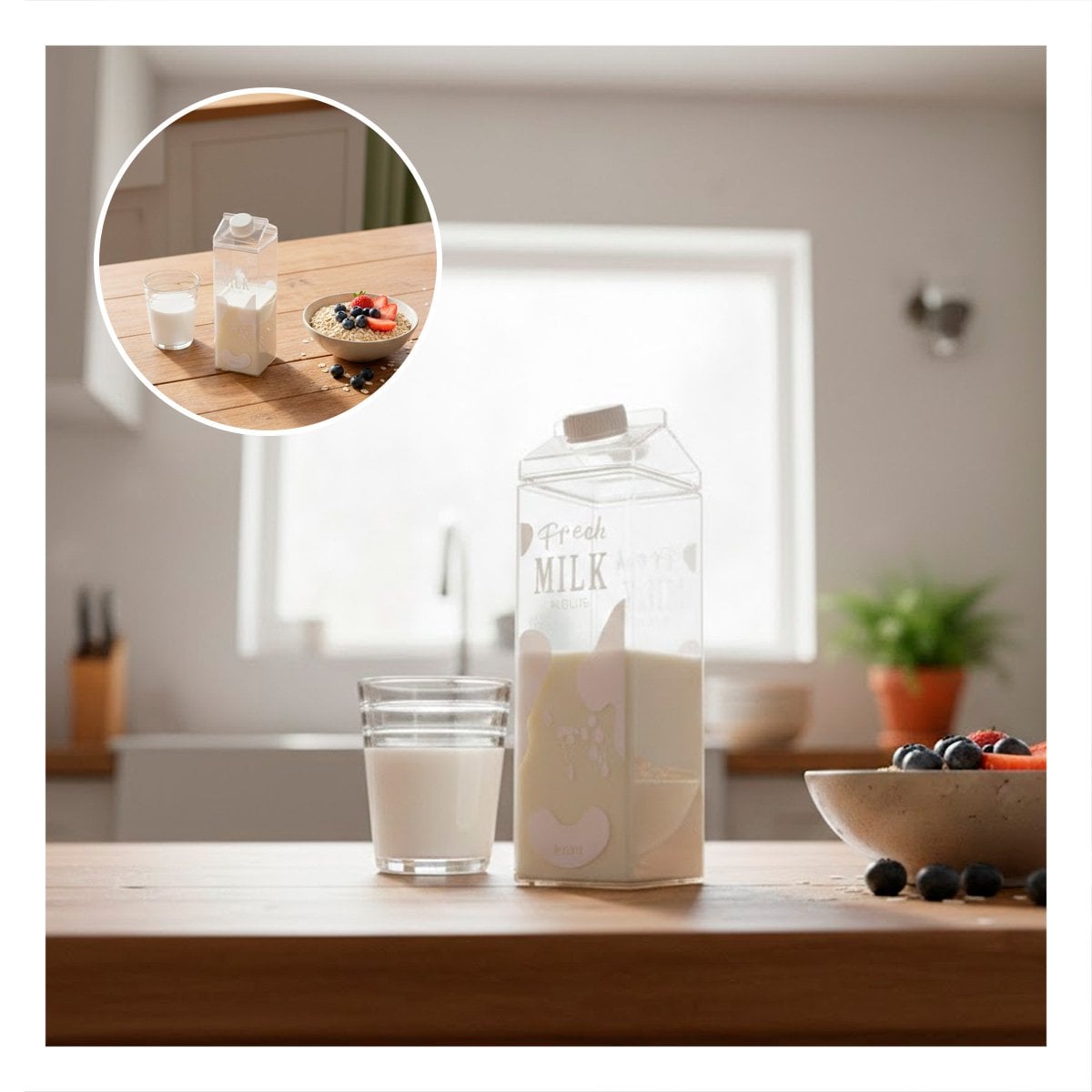 PACK12 BOTELLA DE LECHE BLANCO TRANSPARENTE 1L CON CAPACIDAD PARA MUCHA GENTE - 2