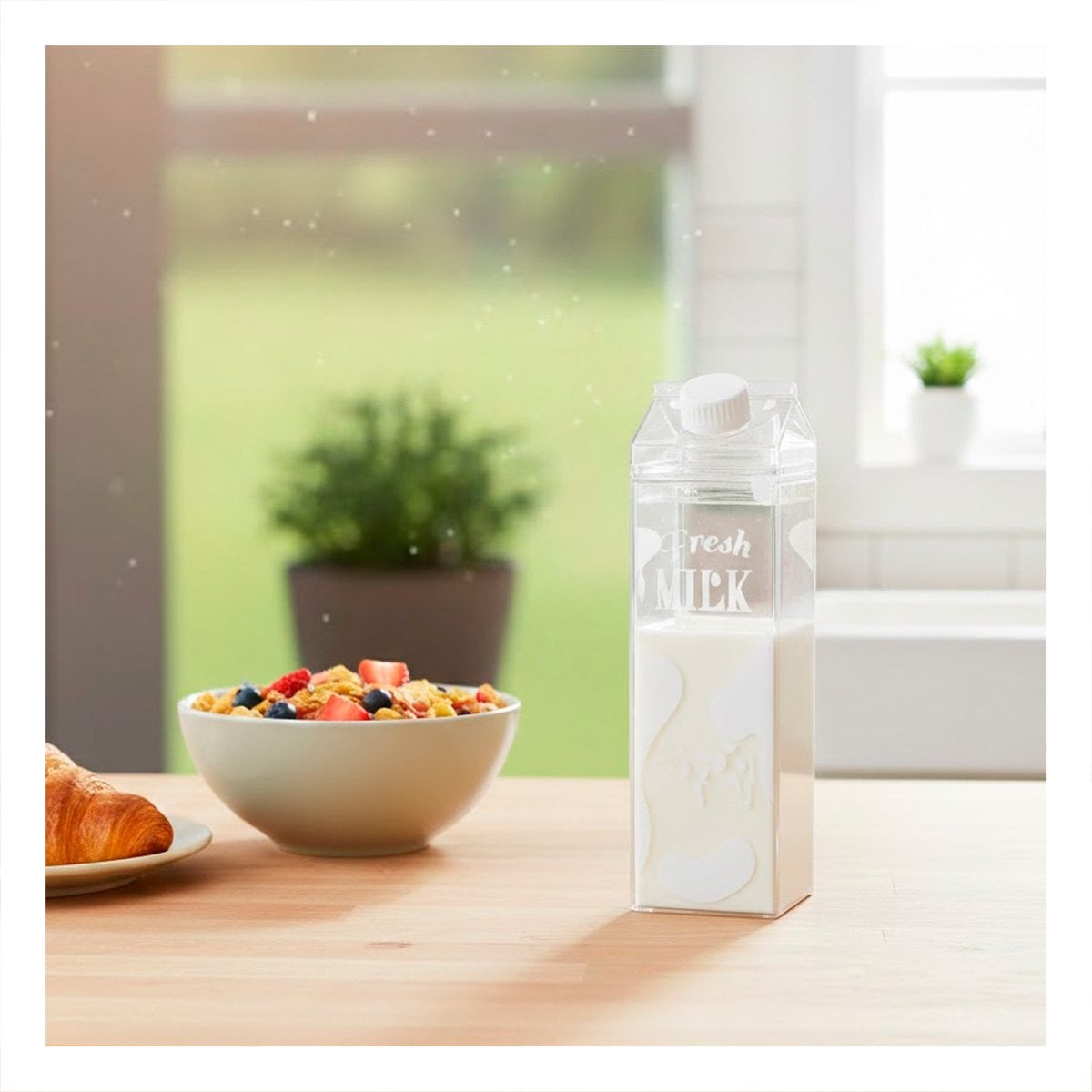PACK2 ENVASE DE VIDRIO BLANCO TRANSPARENTE 1L PARA HISTORIAS LINDAS EN MESA Y+REGALO STICKER - 3