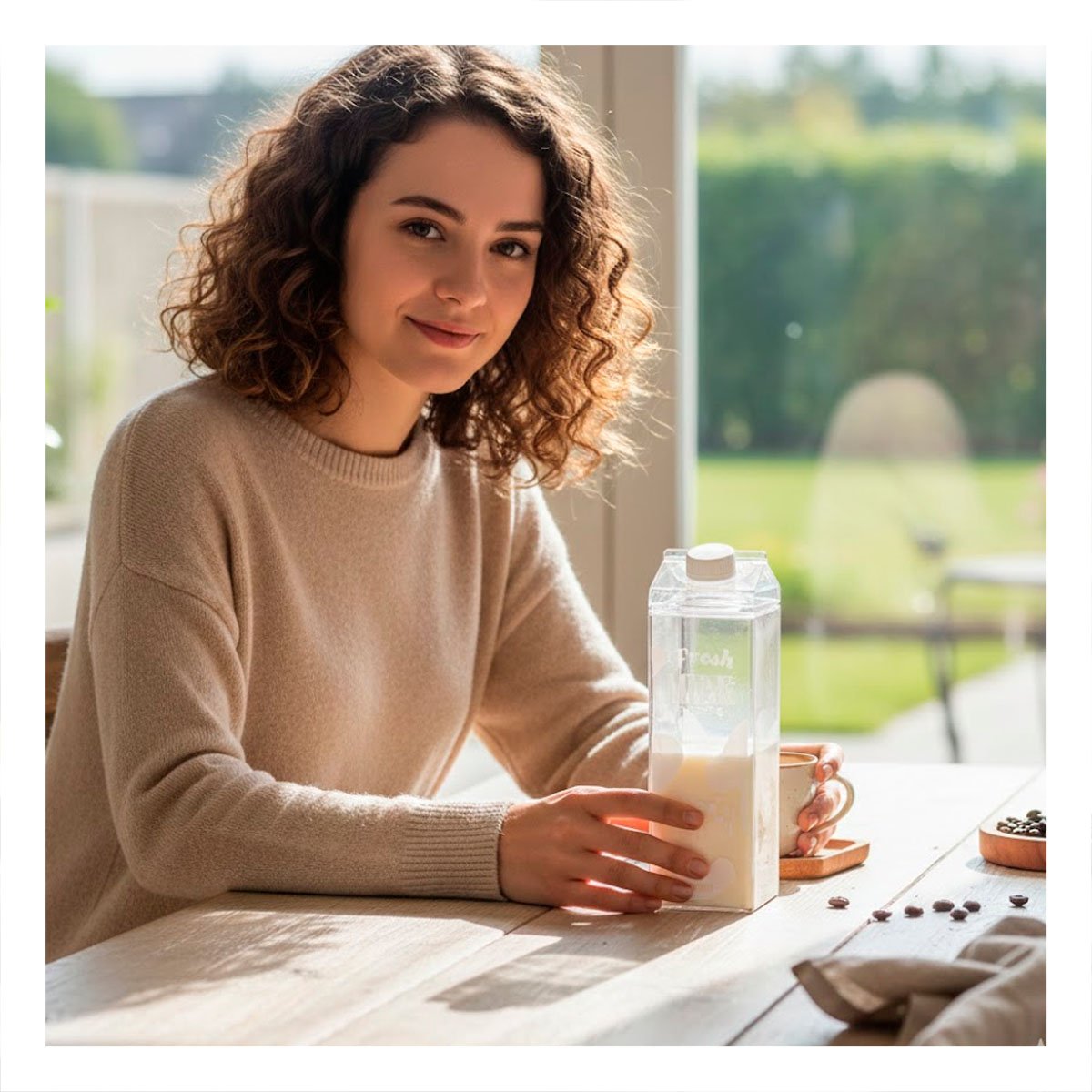 ENVASE DE VIDRIO BLANCO TRANSPARENTE 1L CON TONO BLANCO PARA MAS ESTILO Y+LIGAS REGALO - 1