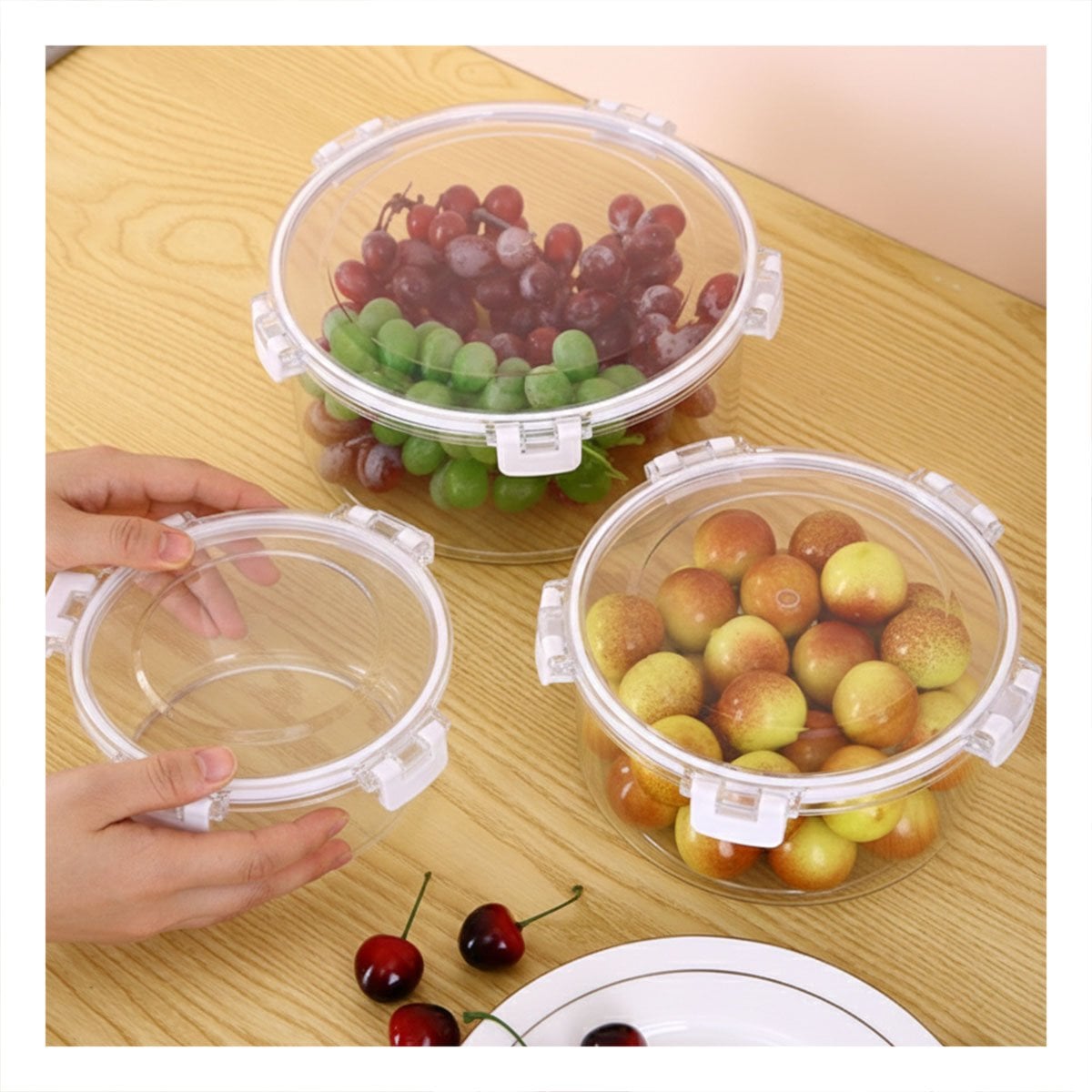 CONTENEDORES PLASTICOS PARA ORGANIZAR ALIMENTOS TRANSPARENTE Y+LIGAS REGALO - 2