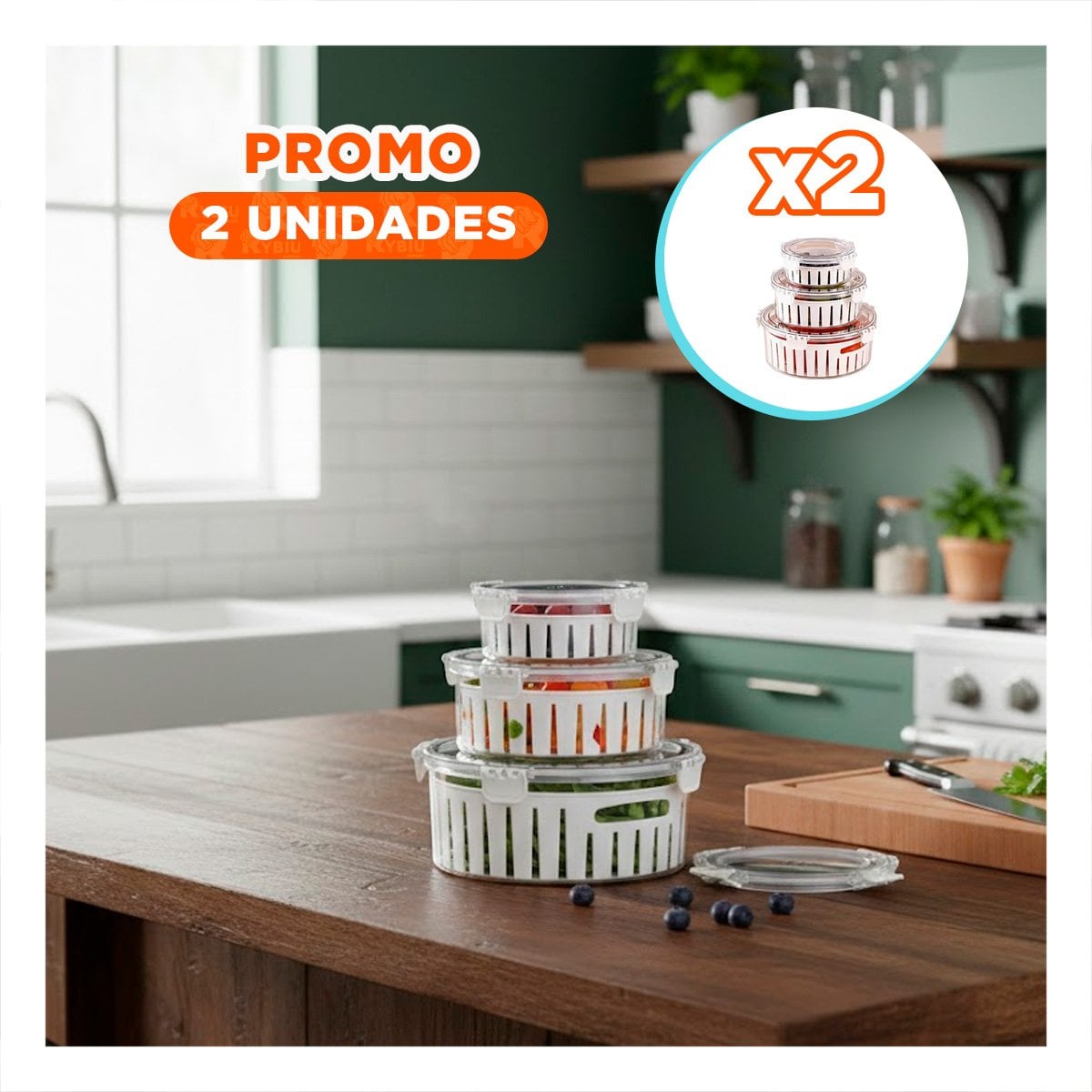 PACK2 ESCURREPLATOS MULTIUSO CON ESTILO CIRCULAR TRANSPARENTE Y+REGALO STICKER - 1