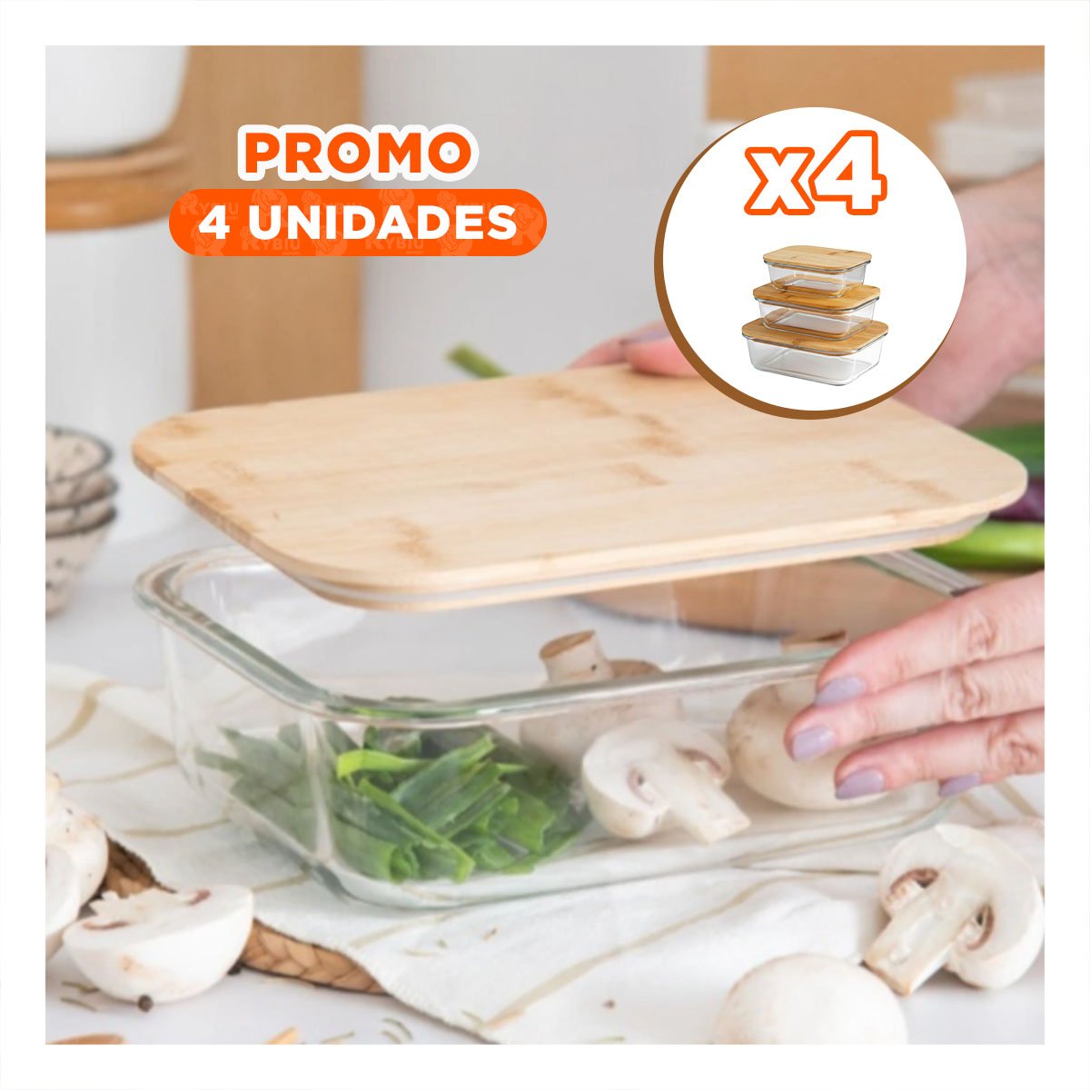 PACK4 TAPERS APILABLES PARA ORGANIZAR ESPACIOS 370ML 640ML 1040ML TRANSPARENTE - 1