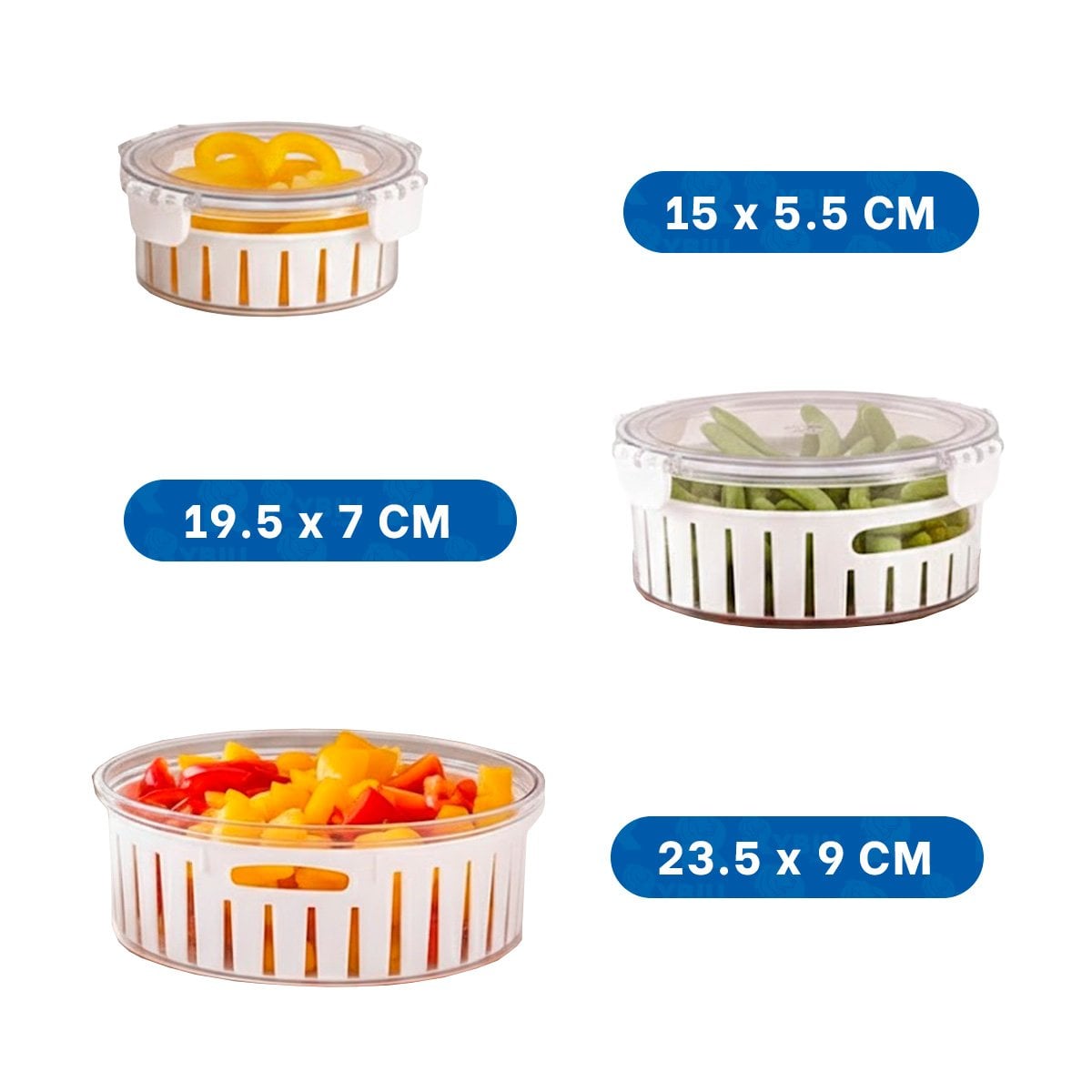 PACK2 ESCURREPLATOS CIRCULARES 3 PIEZAS TRANSPARENTE PARA COCINA Y LAVADO - 4