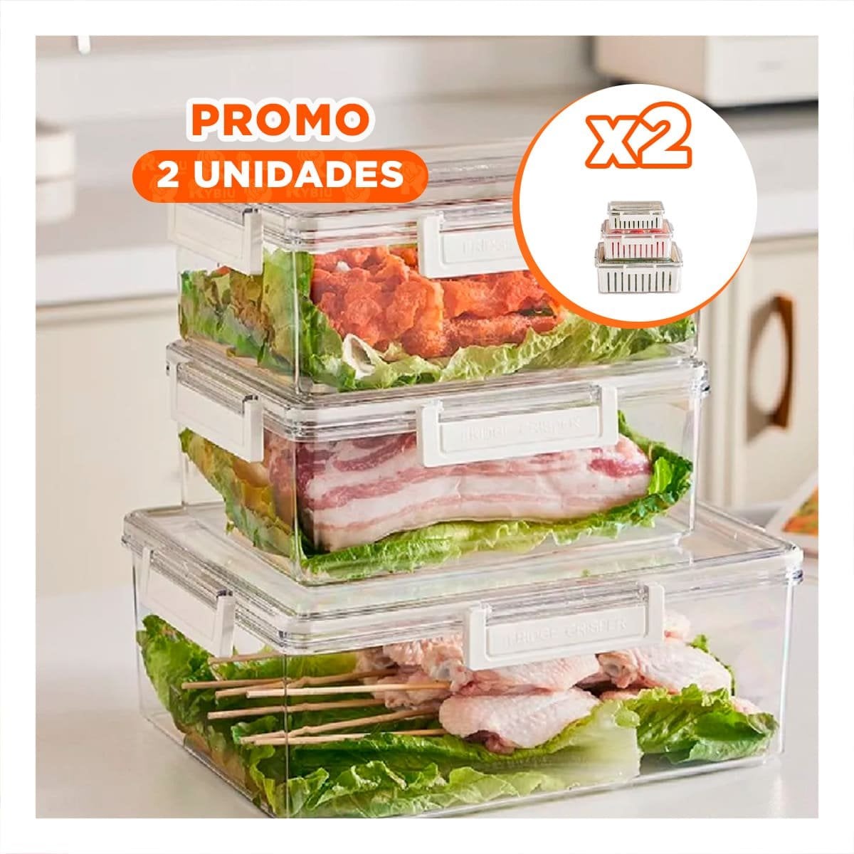 PACK2 LOTE 3 PARA ORGANIZAR LA DESPENSA FACILMENTE 700 ML 1700 ML 3300 ML Y+REGALO STICKER - 1
