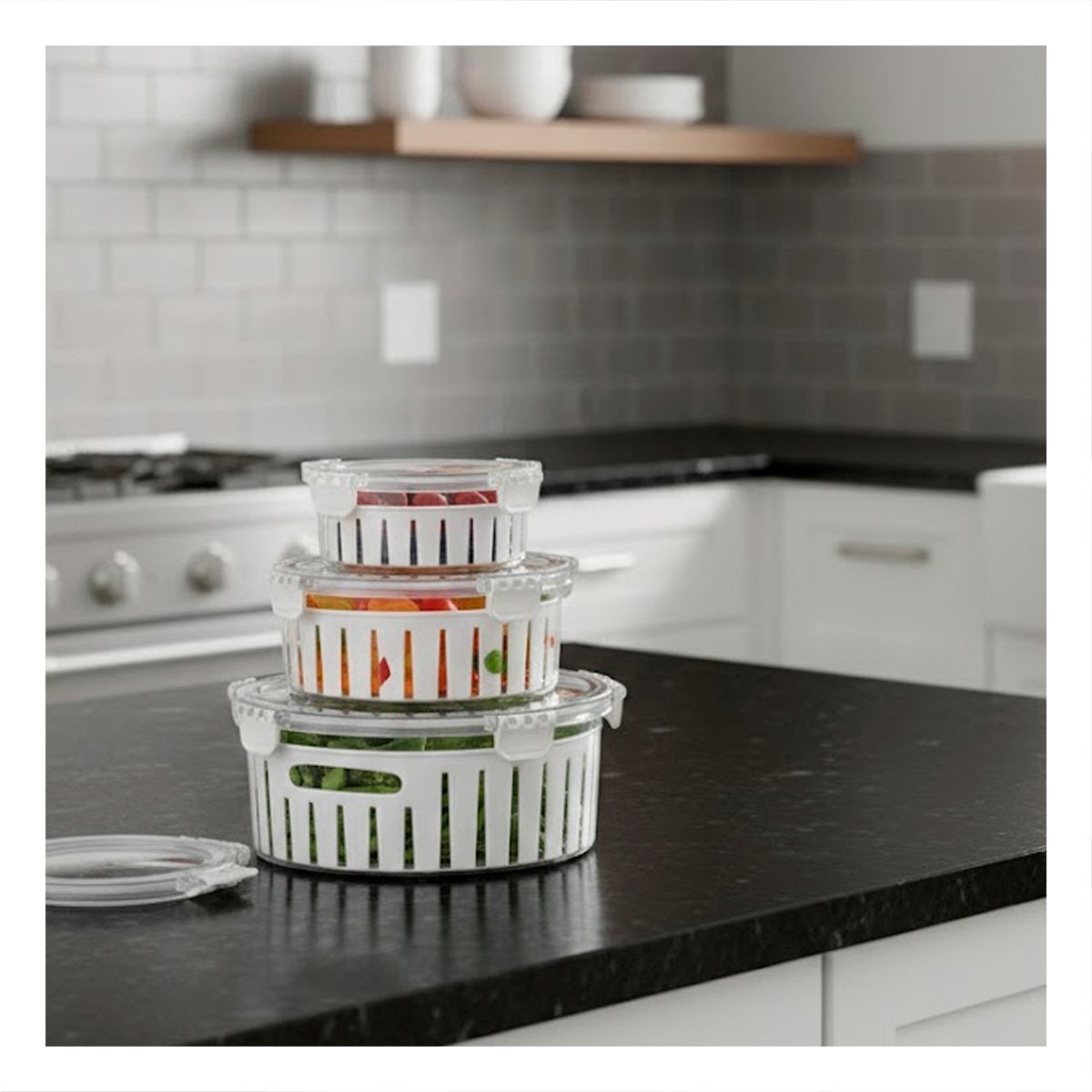 FILTRO MULTIUSO PARA COCINA CON DISEÑO APILABLE TRANSPARENTE Y+PAPEL REGALO - 3