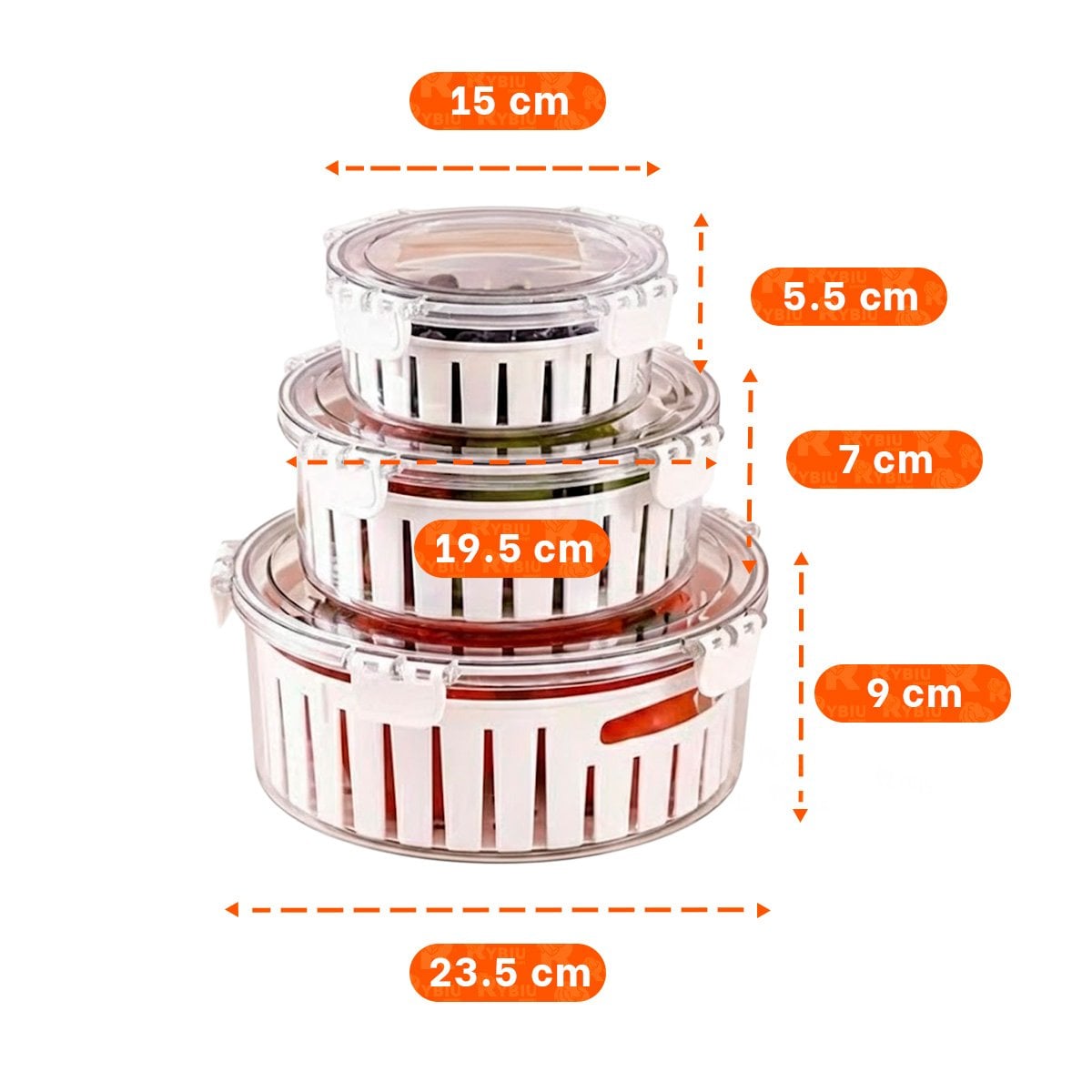 PACK4 SOPORTE ESCURRIDOR CIRCULAR 3 PIEZAS TRANSPARENTE PARA LAVADO Y+REGALO STICKER - 4