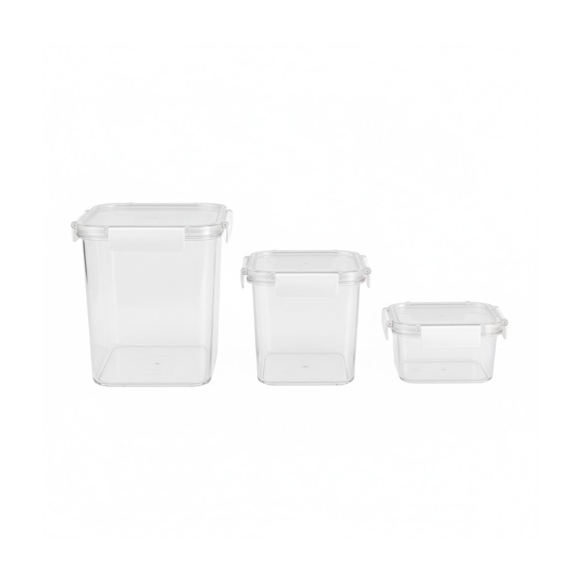 PACK4 SET DE CONTENEDORES RECTANGULARES PARA HOGAR Y OFICINA TRANSPARENTE Y+PAPEL REGALO - 3