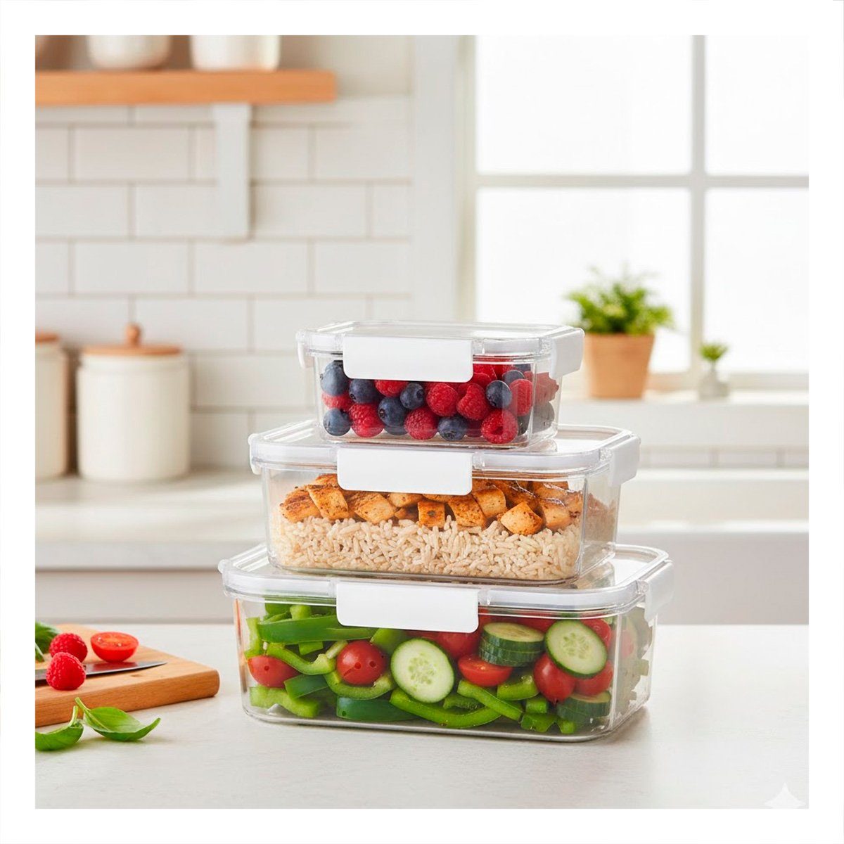 PACK4 SET DE ENVASES RESISTENTES PARA FREEZER Y CONSERVACION TRANSPARENTE - 2