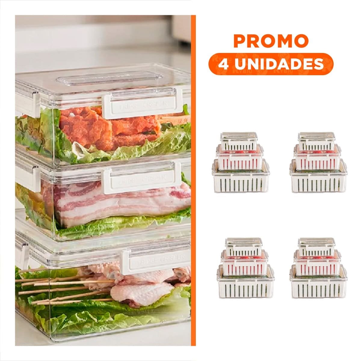 PACK4 PAQUETE 3 PARA APROVECHAR ESPACIO EN REFRIGERADOR 700 ML 1700 ML 3300 ML Y+REGALO STICKER - 1