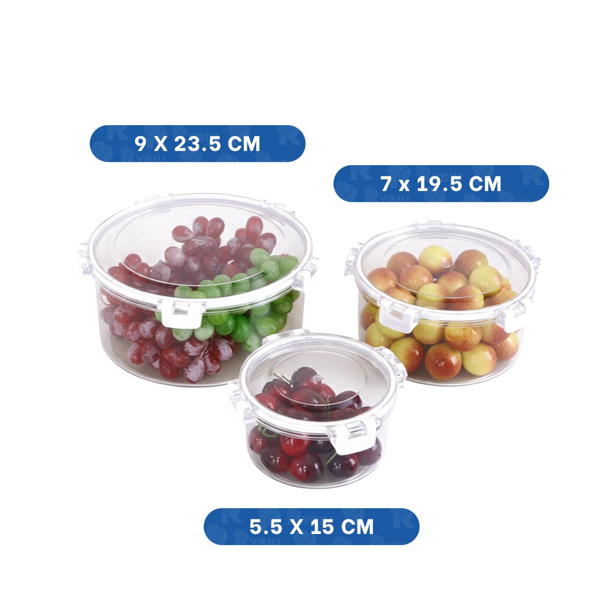 PACK2 DEPOSITOS CIRCULARES CON TAPA PARA ORDEN DIARIO TRANSPARENTE - 4