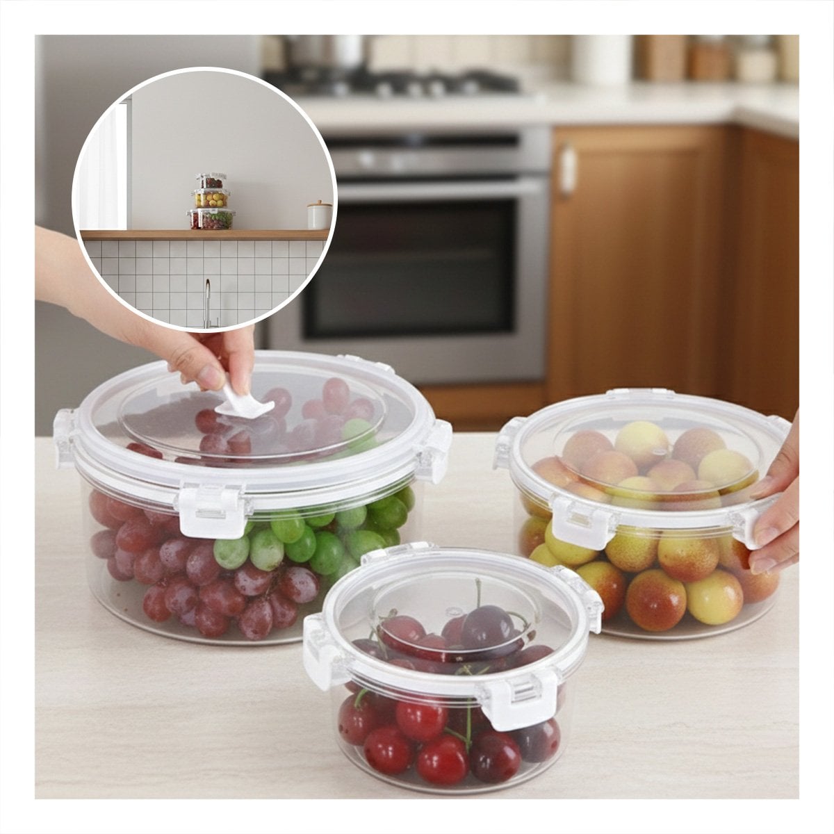 CONTENEDORES HERMETICOS PARA REFRIGERADORA FAMILIAR TRANSPARENTE Y+POST IT - 2
