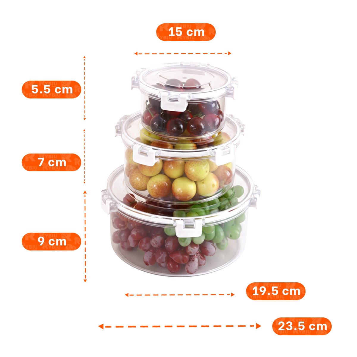 CONTENEDORES HERMETICOS PARA REFRIGERADORA FAMILIAR TRANSPARENTE Y+POST IT - 4