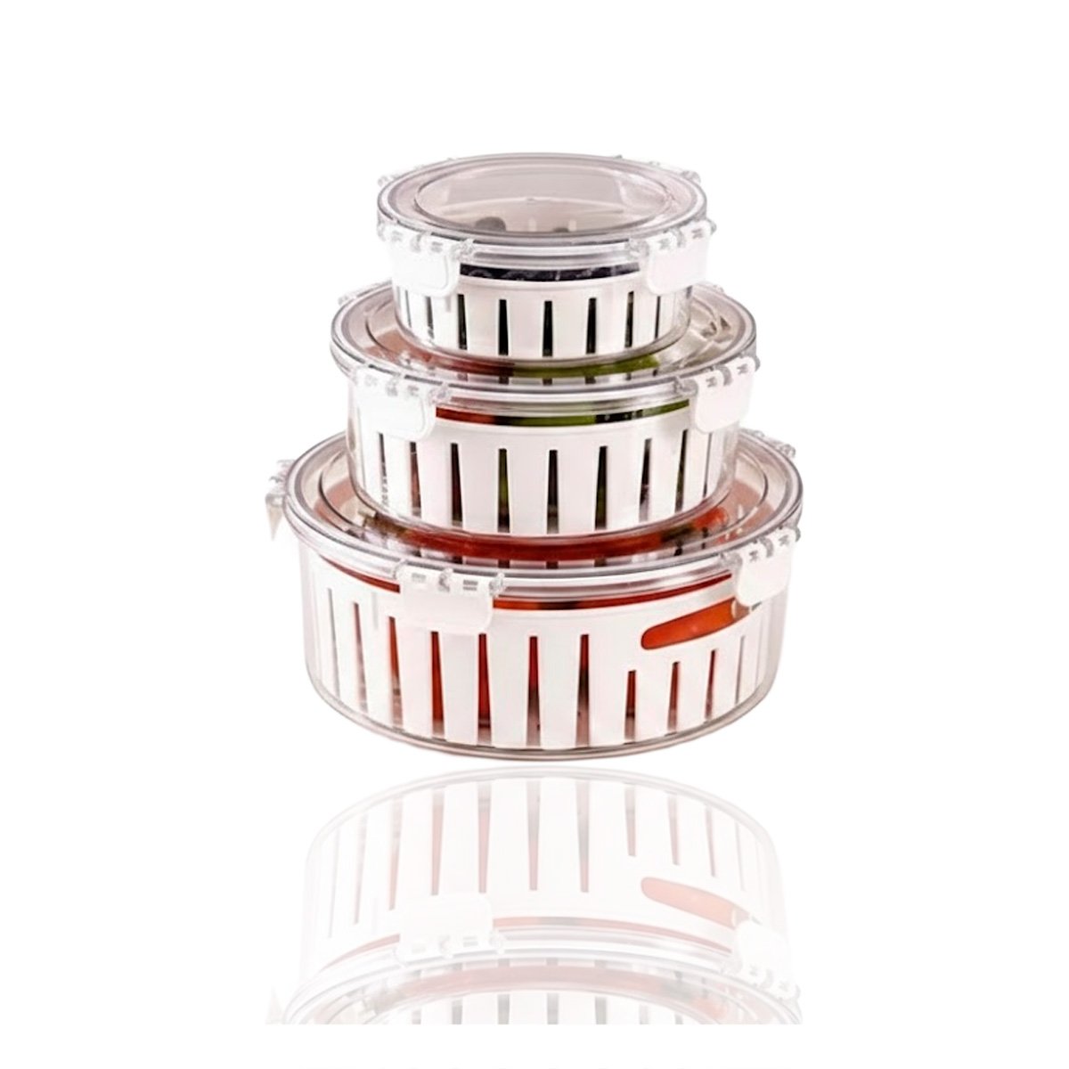 PACK6 SOPORTE FUNCIONAL PARA VERDURAS, FRUTAS Y PASTAS FRESCAS TRANSPARENTE Y+REGALO STICKER - 2