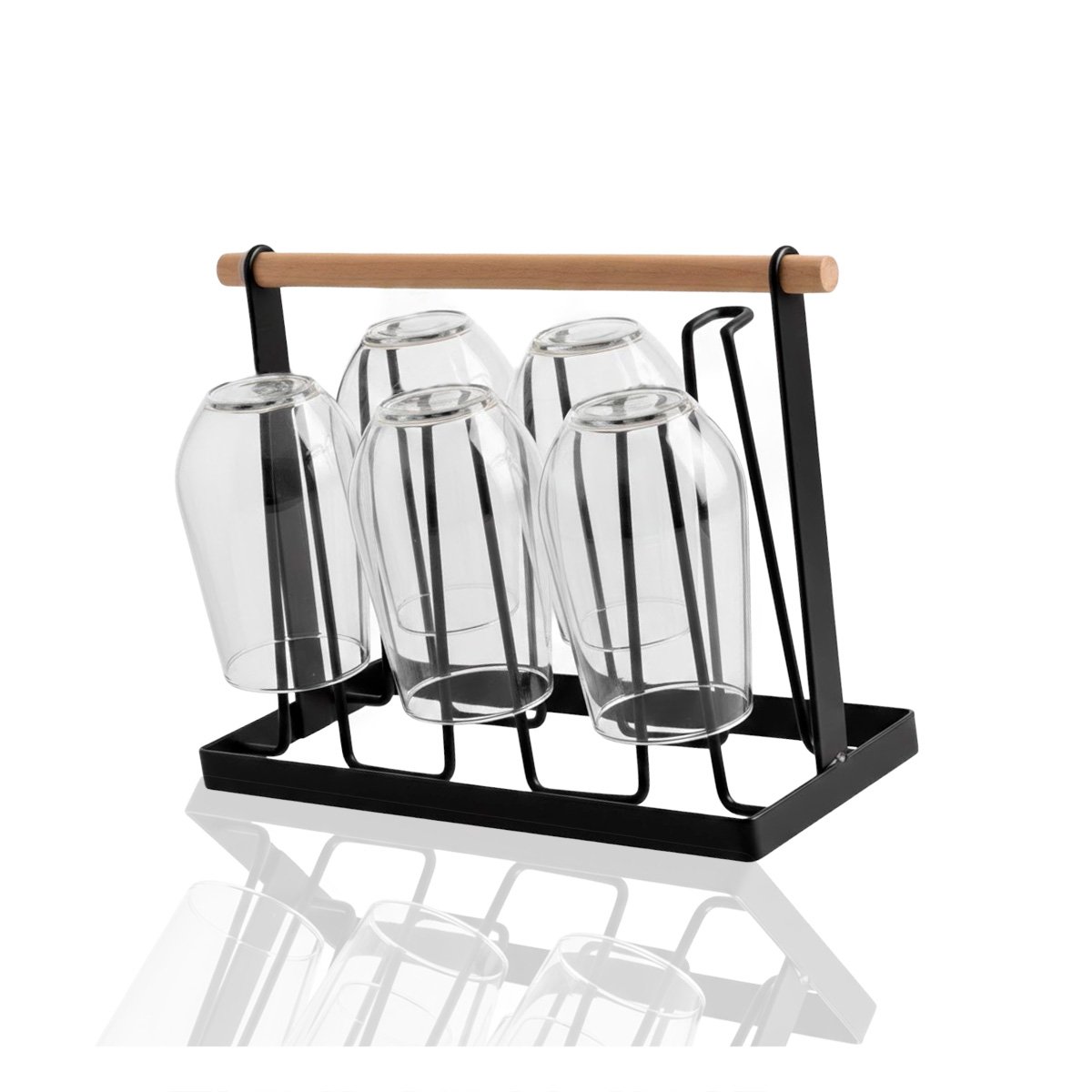 PACK6 ORGANIZADOR VERTICAL PORTA TAZAS 6 RAMAS NEGRO Y+REGALO STICKER - 2