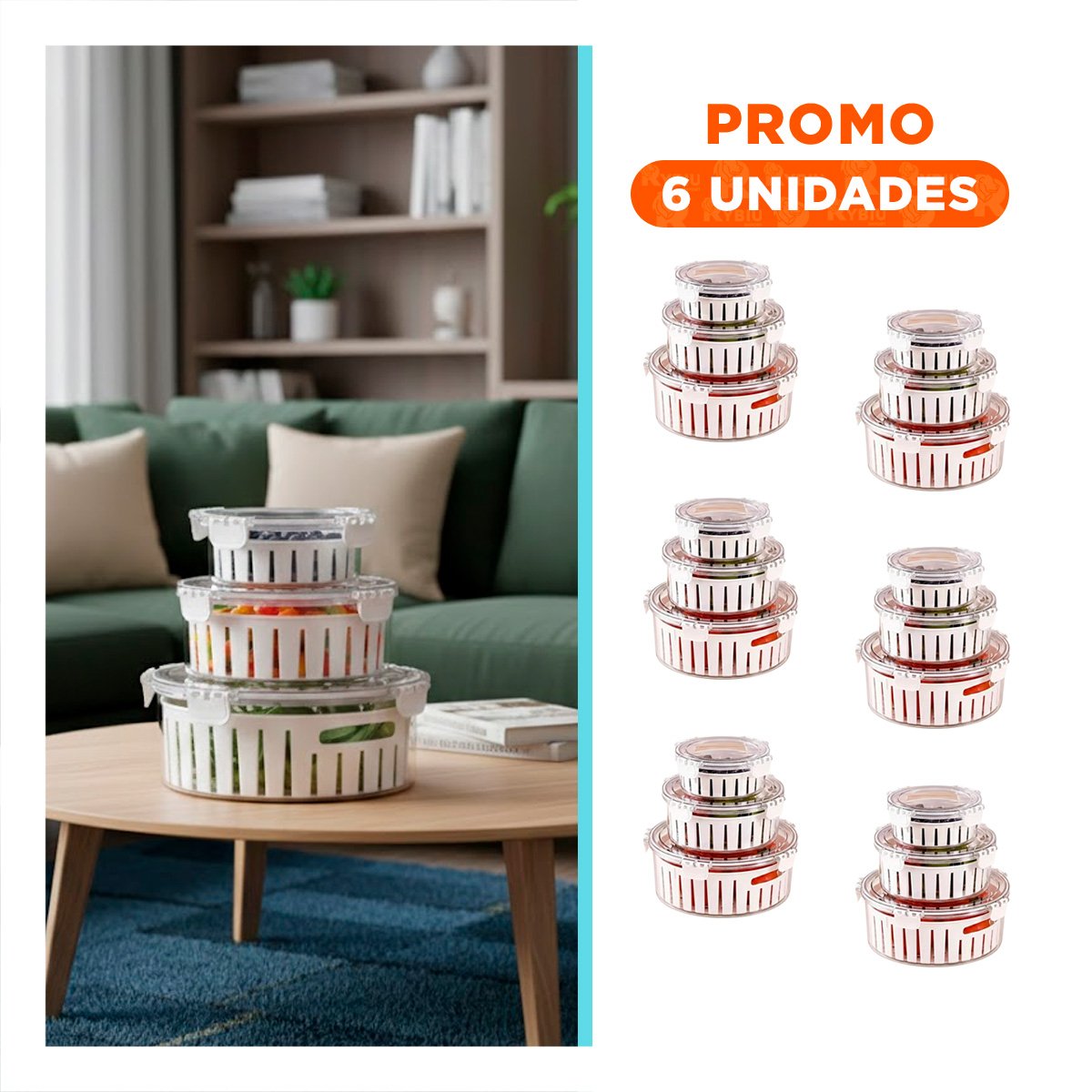 PACK6 SOPORTE MULTIUSO PARA COLAR Y ORGANIZAR INGREDIENTES TRANSPARENTE - 1
