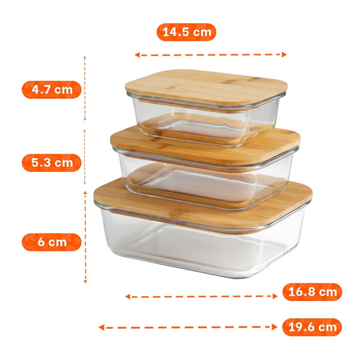 PACK2 TAPERS CON ESTILO NATURAL PARA COCINA 370ML 640ML 1040ML TRANSPARENTE Y+PAPEL REGALO - 4