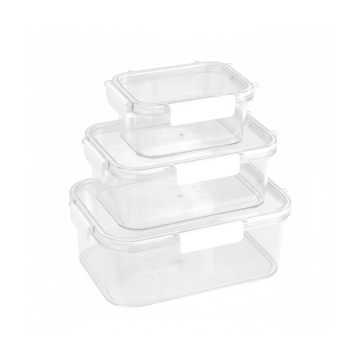 PACK2 SET DE RECIPIENTES APILABLES PARA ORDENAR REFRIGERADORA TRANSPARENTE Y+REGALO STICKER - 2