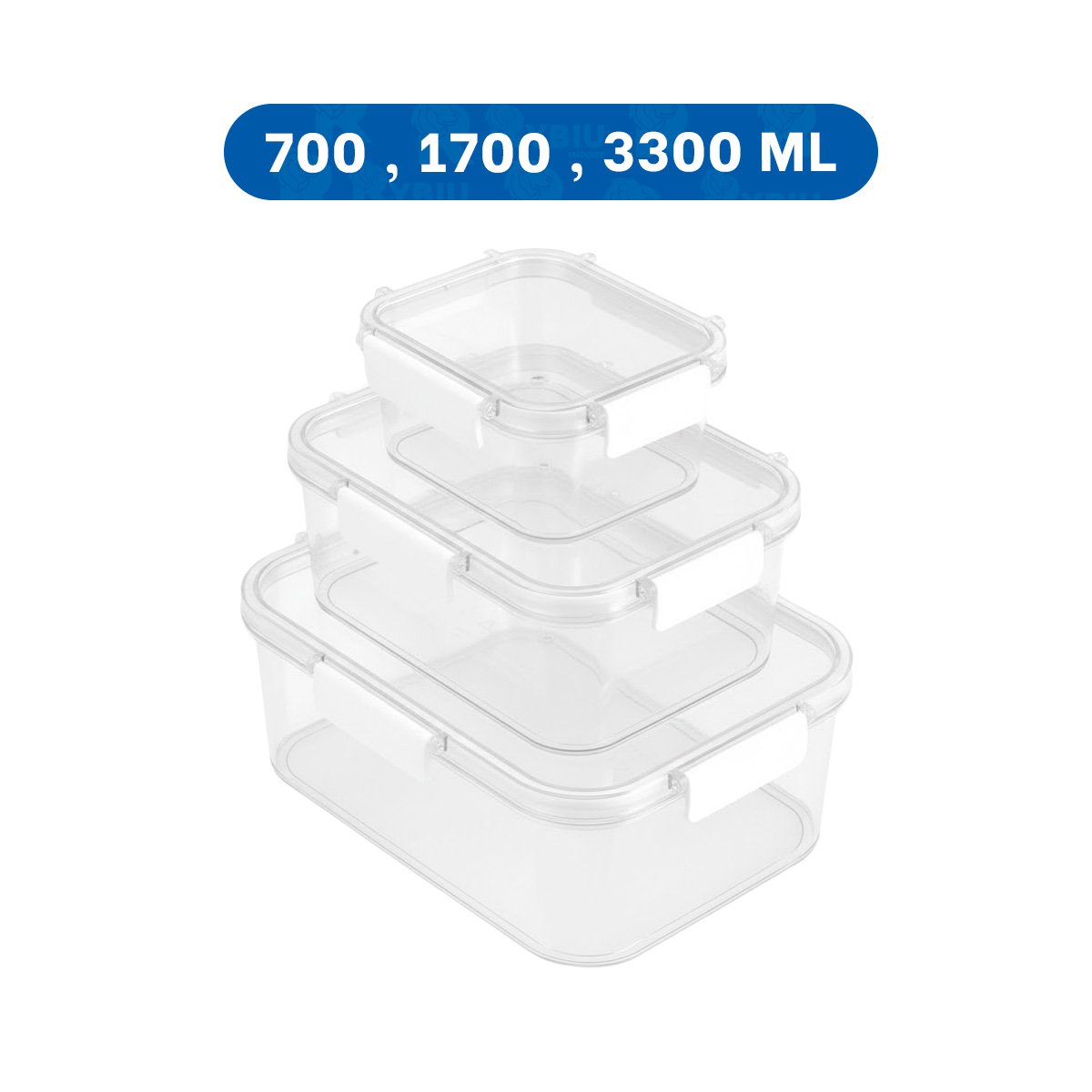 PACK2 SET DE RECIPIENTES APILABLES PARA ORDENAR REFRIGERADORA TRANSPARENTE Y+REGALO STICKER - 4