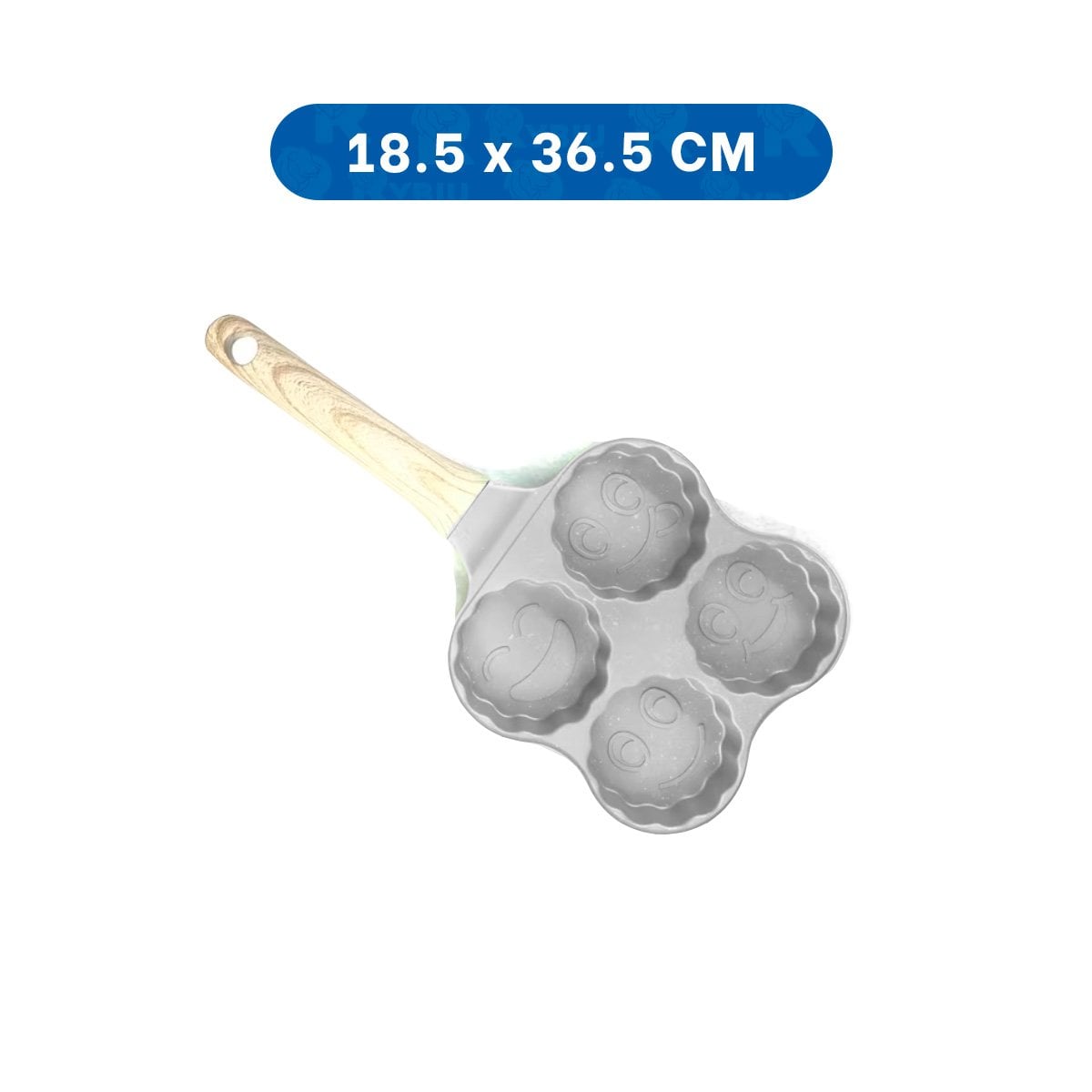 SARTEN MULTIUSO PARA DESAYUNOS RAPIDOS Y RECETAS CON MANGO DE MADERA BEIGE Y+PAPEL REGALO - 4