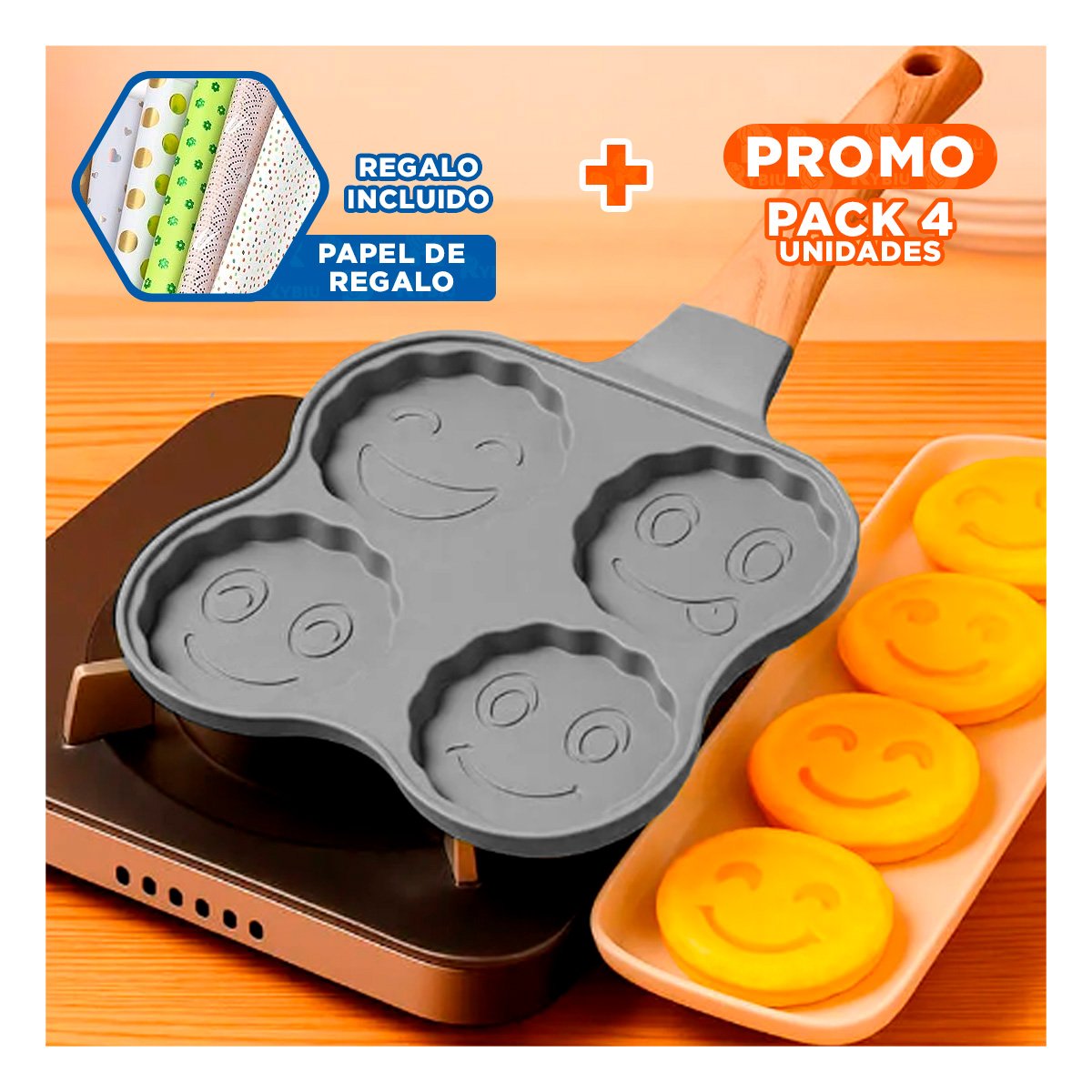PACK4 PLACA COMPACTA PARA COCINA RAPIDA Y PREPARACIONES DIARIAS BEIGE Y+PAPEL REGALO - 1