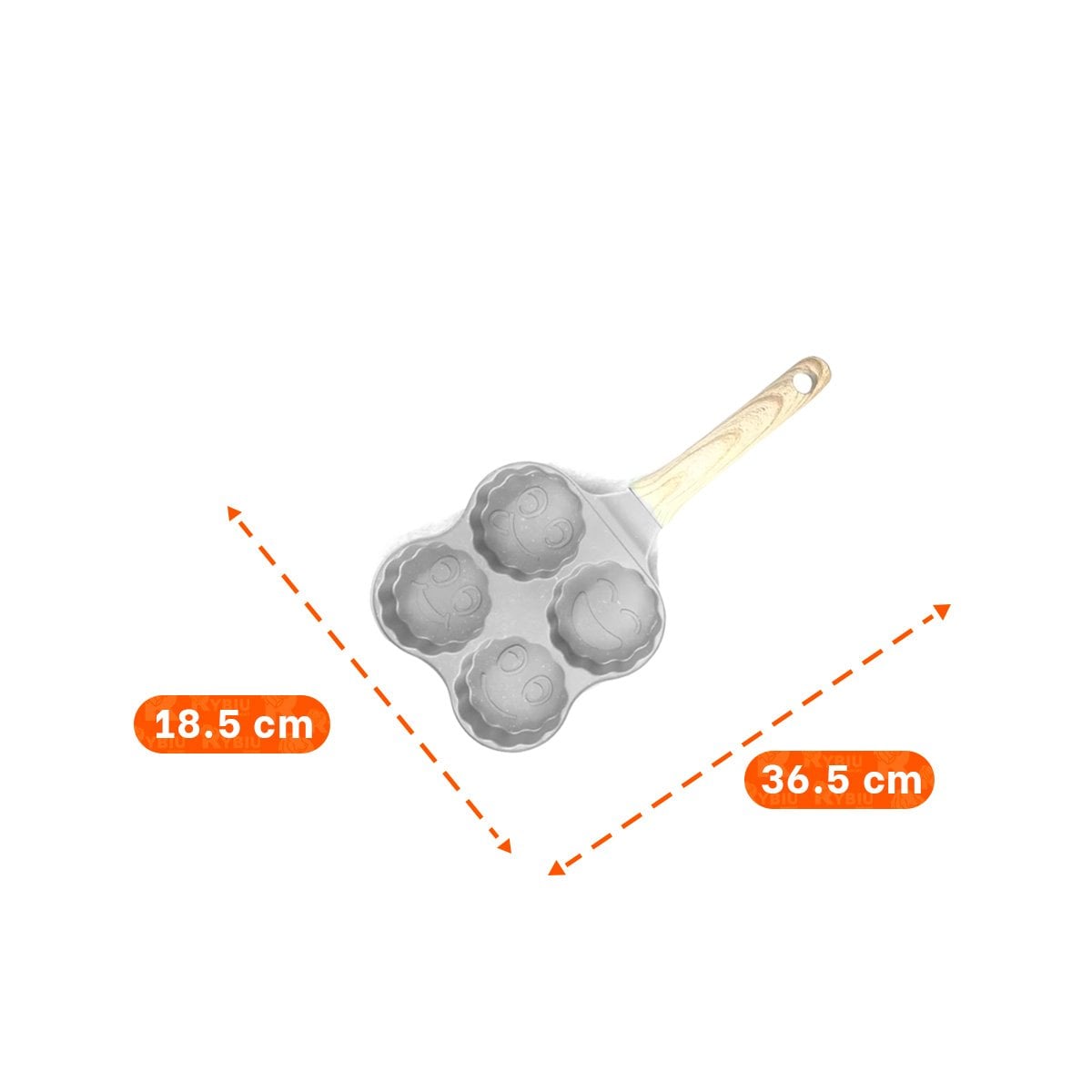 PACK4 ARTICULO PRACTICO PARA OMELETS Y RECETAS CON MANGO DE MADERA BEIGE Y+REGALO STICKER - 4
