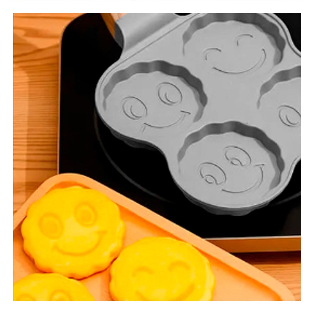 SARTEN ANTIADHERENTE CON 4 DIVISIONES PARA HUEVOS TORTILLAS Y POSTRES BEIGE - 2