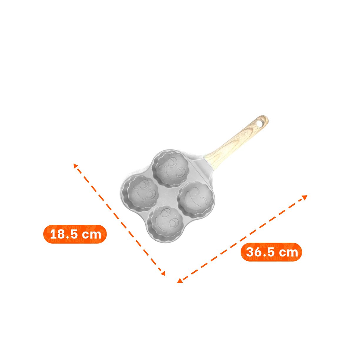 SARTEN ANTIADHERENTE CON 4 DIVISIONES PARA HUEVOS TORTILLAS Y POSTRES BEIGE - 4