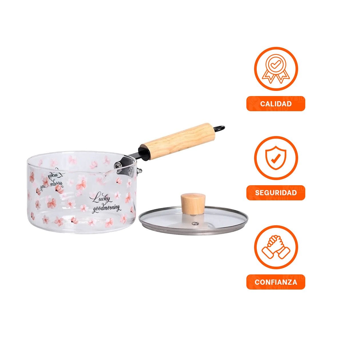 RECIPIENTE DE COCINA EN VIDRIO BOROSILICATO CON FLORES TRANSPARENTE FLORES - 3