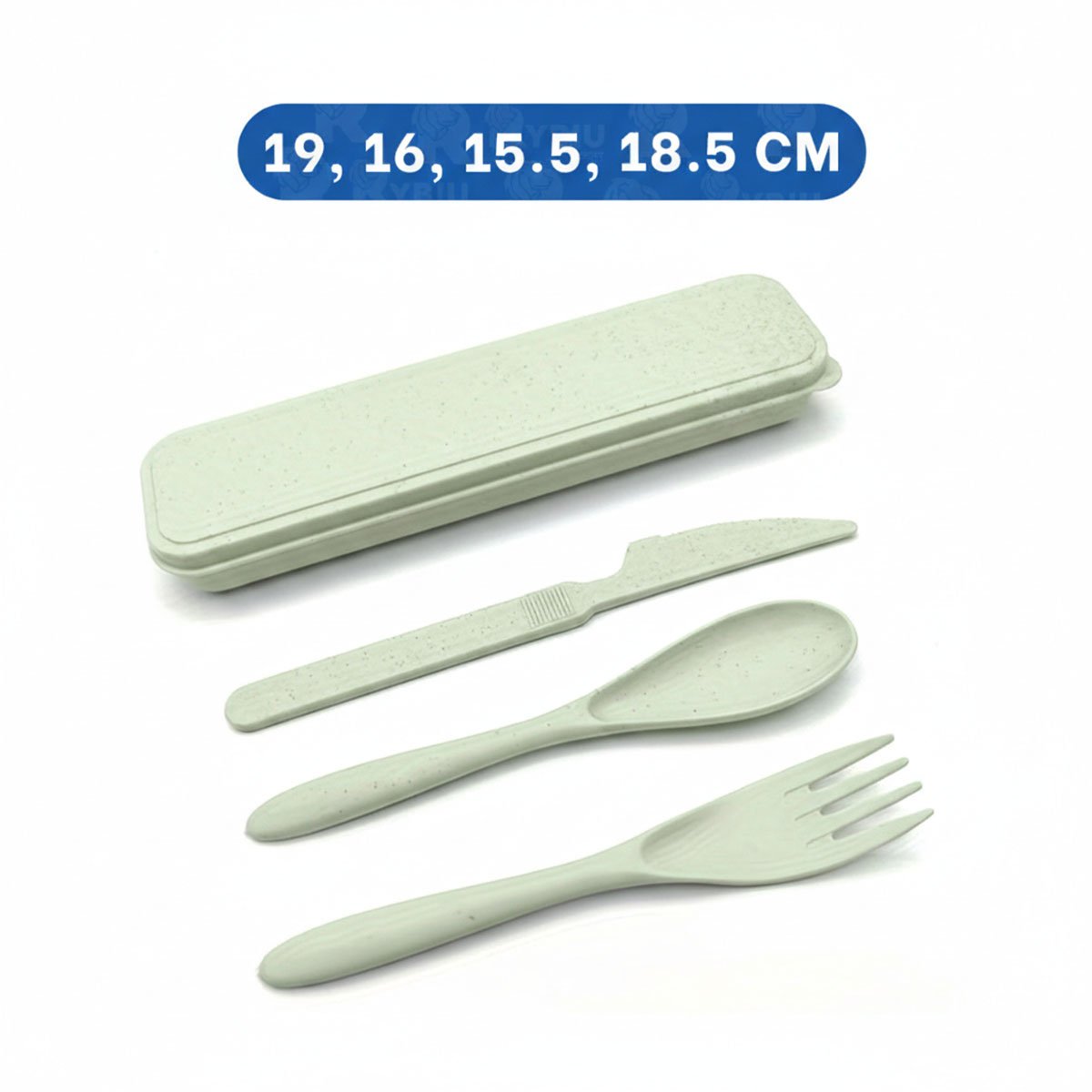 PACK2 CUBIERTOS REUTILIZABLES CON ESTUCHE SET DE 3 PIEZAS VERDE - 4