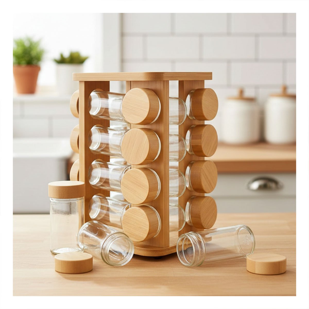 PACK6 RACK DE COCINA PARA ESPECIAS CON DISENO CUADRADO Y ELEGANTE - 2