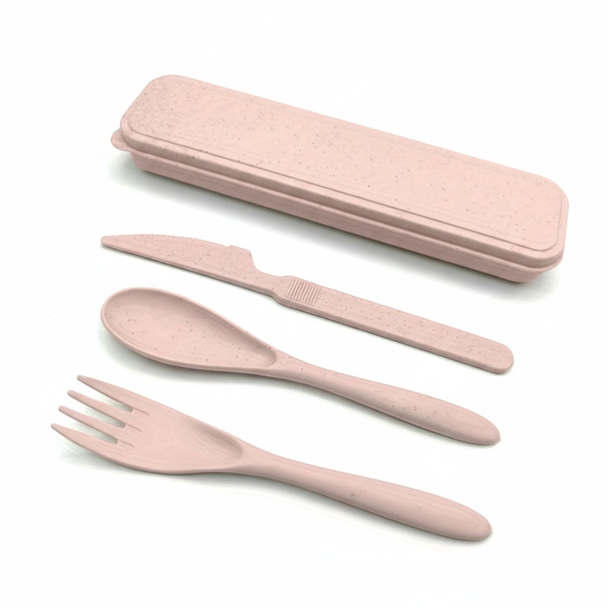 CUBIERTOS REUTILIZABLES CON ESTUCHE SET DE 3 PIEZAS ROSADO Y+LIGAS REGALO - 3