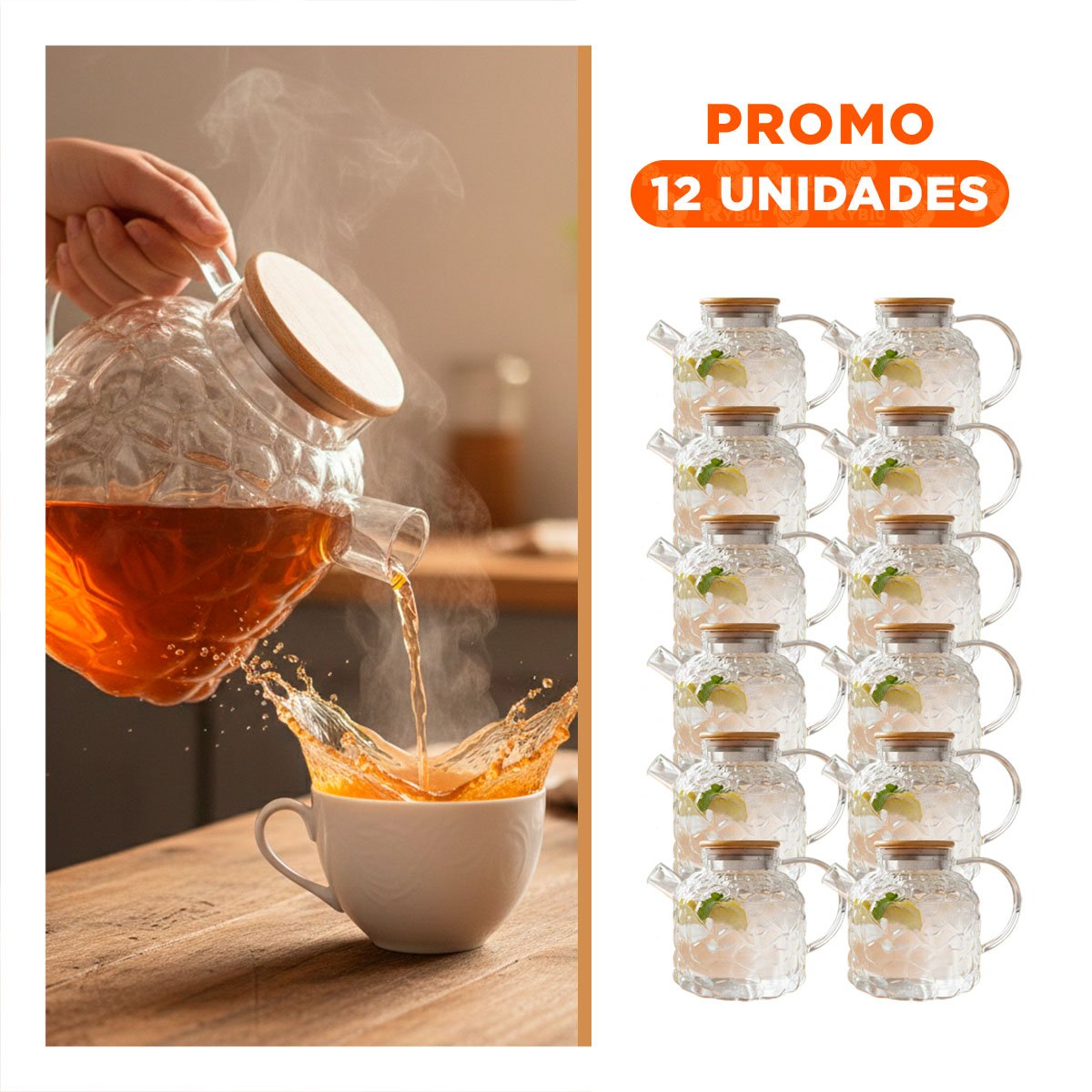 PACK12 VERTEDOR PRACTICO PARA BEBIDAS EN HOGAR TRANSPARENTE Y+REGALO STICKER - 1