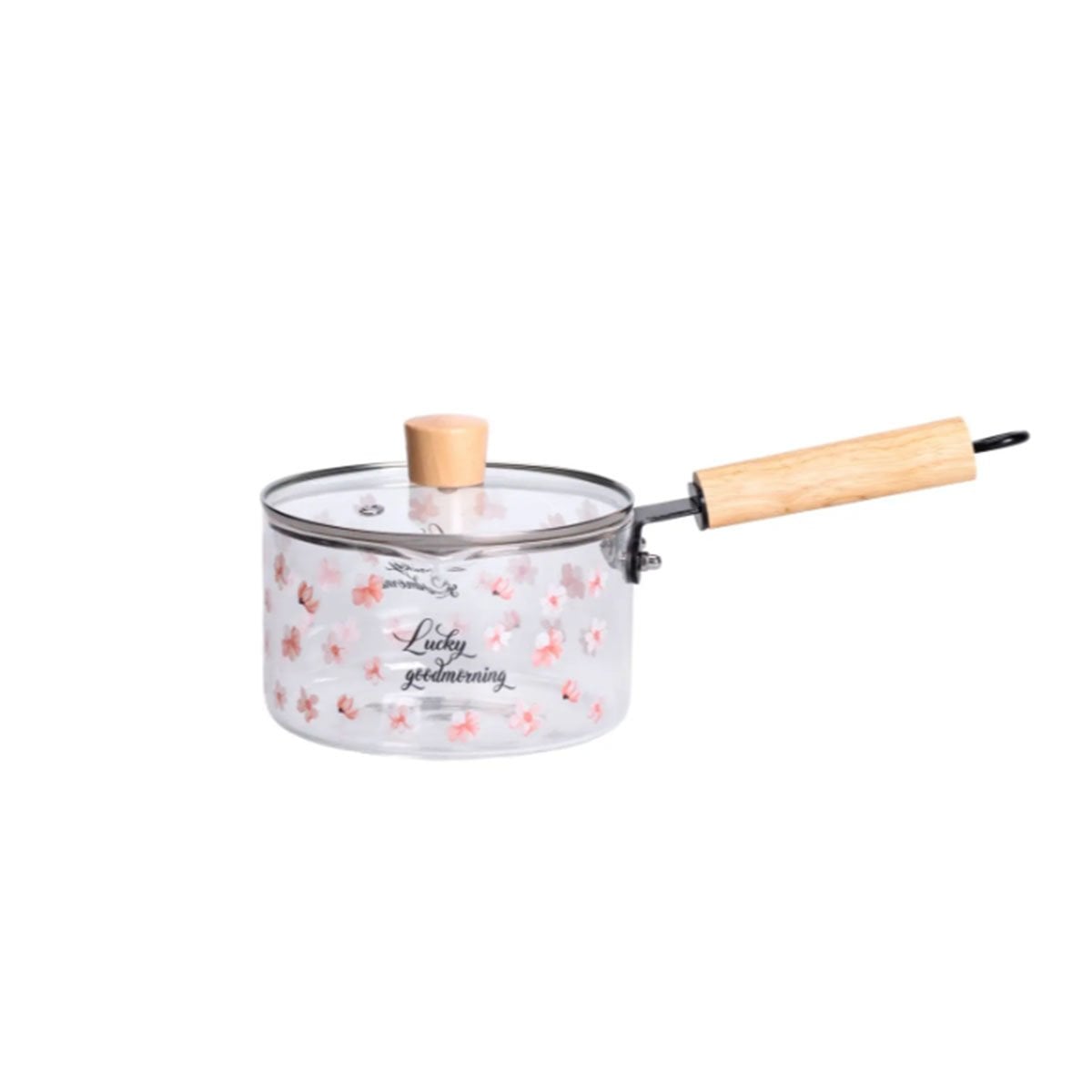 RECIPIENTE PARA MESA CON TAPA SEGURA Y MANGO LARGO TRANSPARENTE FLORES Y+PAPEL REGALO - 1