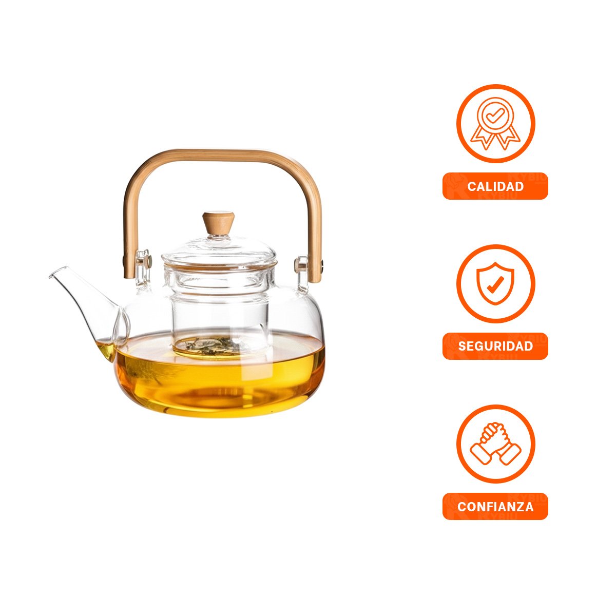 HERRAMIENTA DE COCINA PARA PREPARAR INFUSIONES CON FILTRO Y ASA TRANSPARENTE - 3