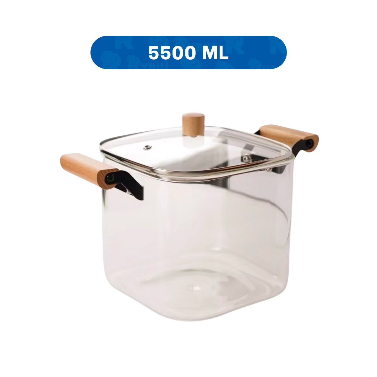 PACK2 CALDERO RESISTENTE AL CALOR CON ESTILO ELEGANTE 5500ML TRANSPARENTE Y+REGALO STICKER - 4