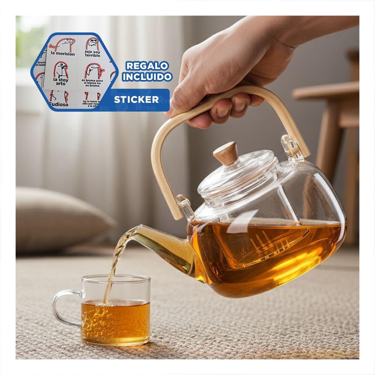 HERRAMIENTA CREATIVA PARA SERVIR BEBIDAS FRIAS Y CALIENTES TRANSPARENTE Y+REGALO STICKER - 1