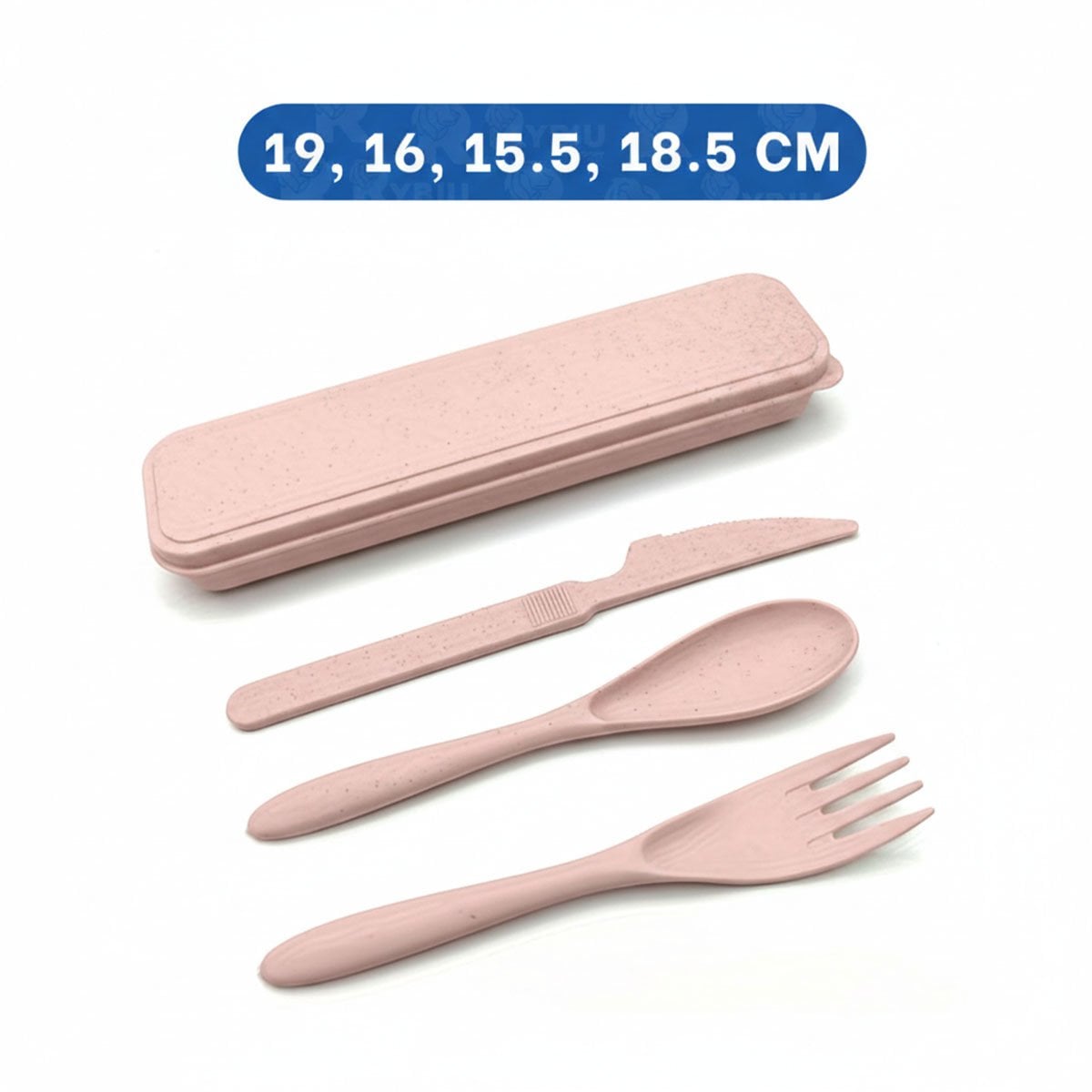 KIT DE CUBIERTOS DE VIAJE CON ESTUCHE PORTATIL RESISTENTE ROSADO Y+PAPEL REGALO - 4