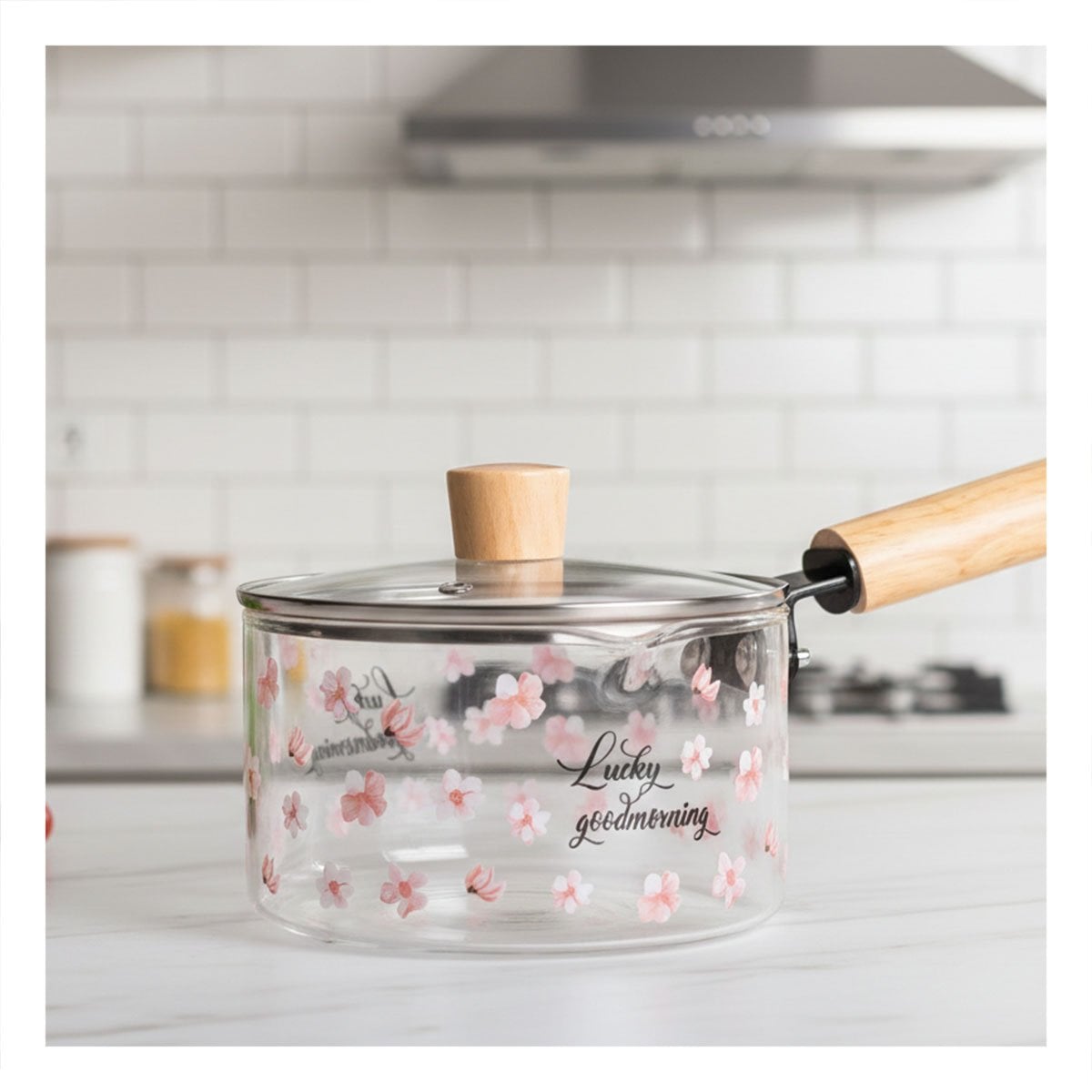 RECIPIENTE MULTIUSO CON ESTILO FLORAL PARA HOGAR TRANSPARENTE FLORES Y+LIGAS REGALO - 2