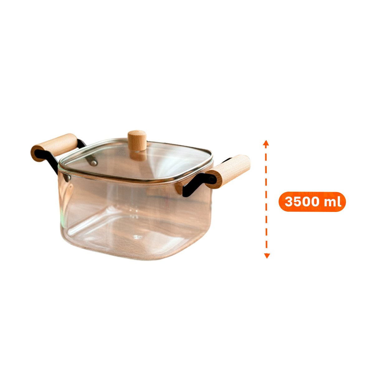 RECIPIENTE AMPLIO PARA PREPARACIONES CASERAS 3500ML TRANSPARENTE Y+REGALO STICKER - 4
